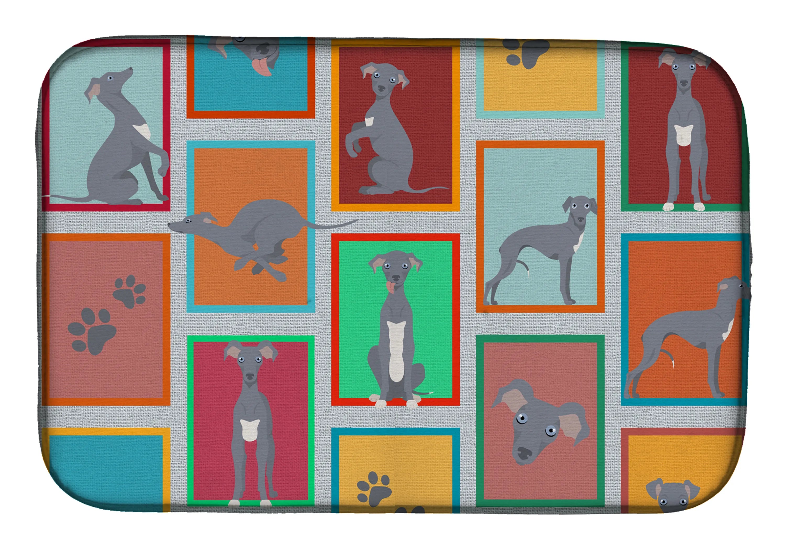 Lots of Dogs Dish Drying Mat - Size: 14  X 21" | Pack Of: 1 | Collection name: Lots of dogs