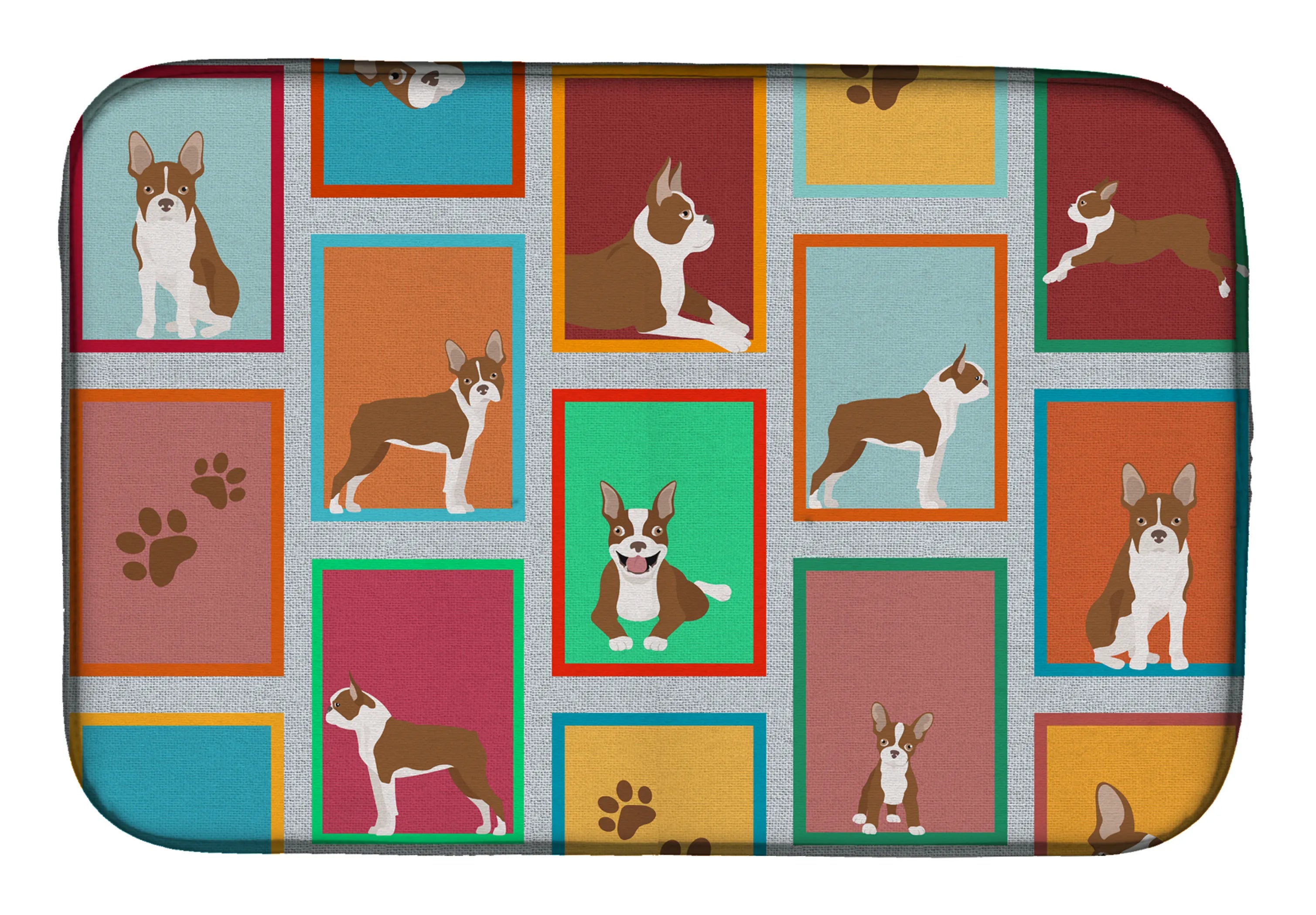Lots of Dogs Dish Drying Mat - Size: 14  X 21" | Pack Of: 1 | Collection name: Lots of dogs