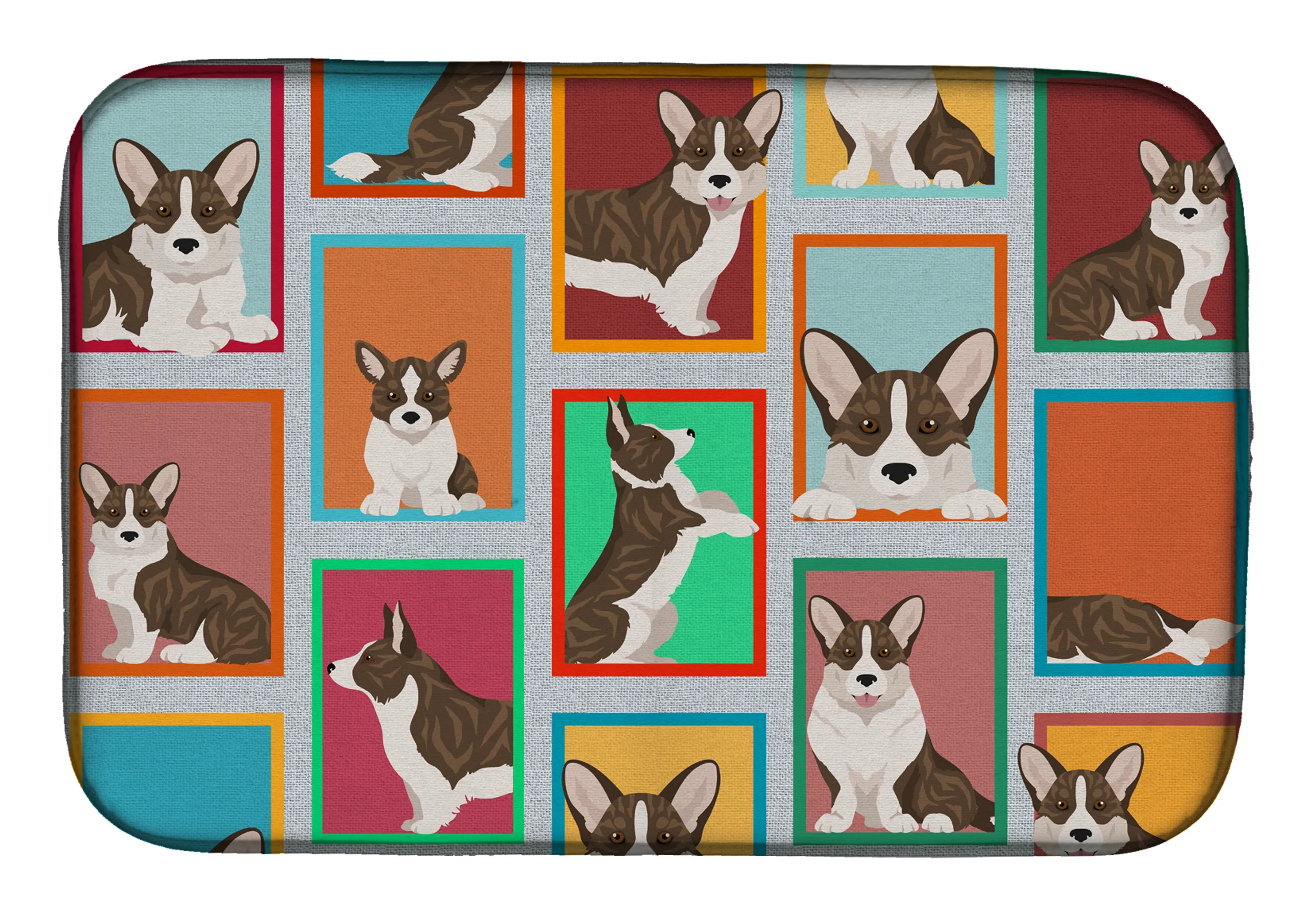 Lots of Dogs Dish Drying Mat - Size: 14  X 21" | Pack Of: 1 | Collection name: Lots of dogs