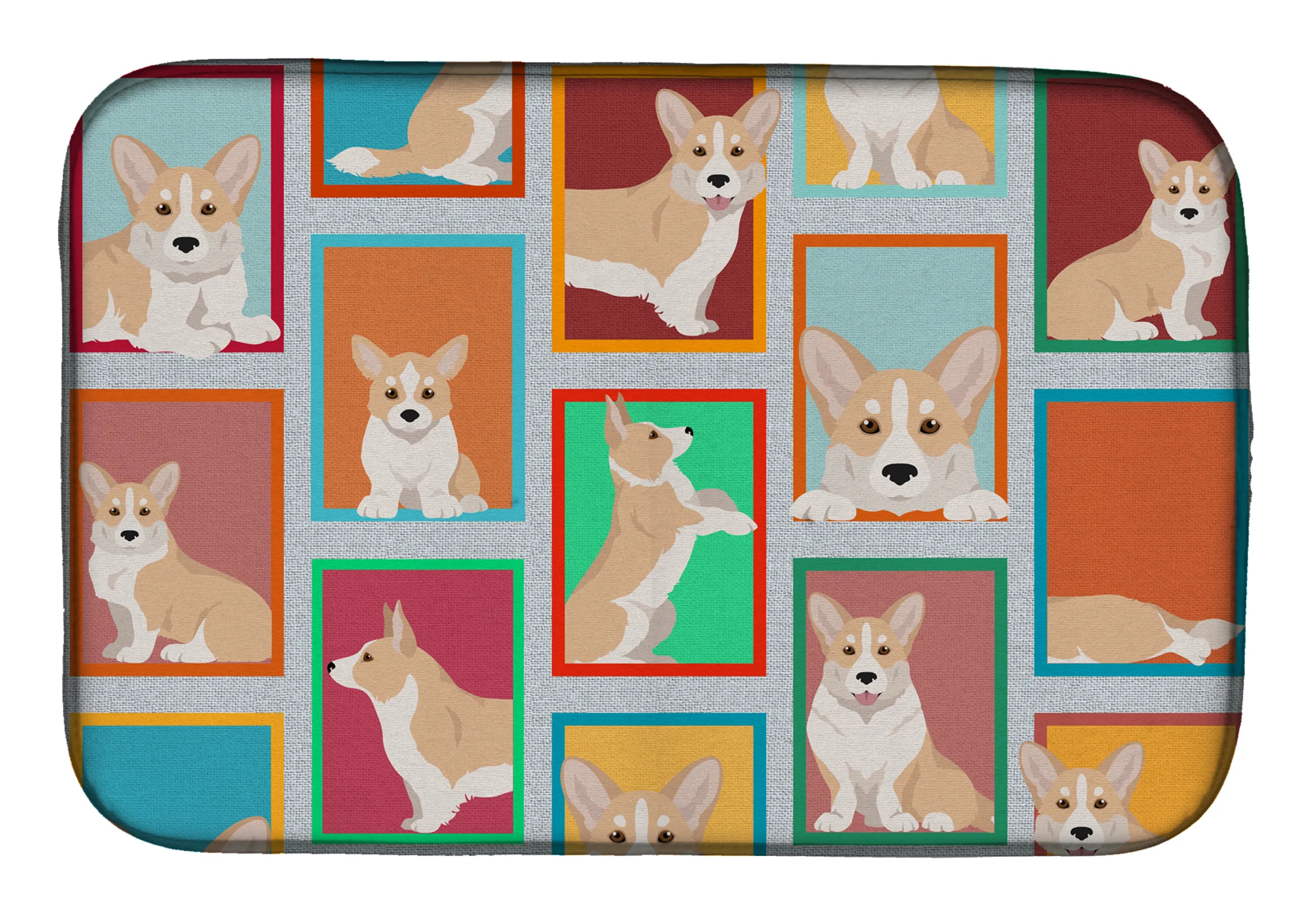 Lots of Dogs Dish Drying Mat - Size: 14  X 21" | Pack Of: 1 | Collection name: Lots of dogs
