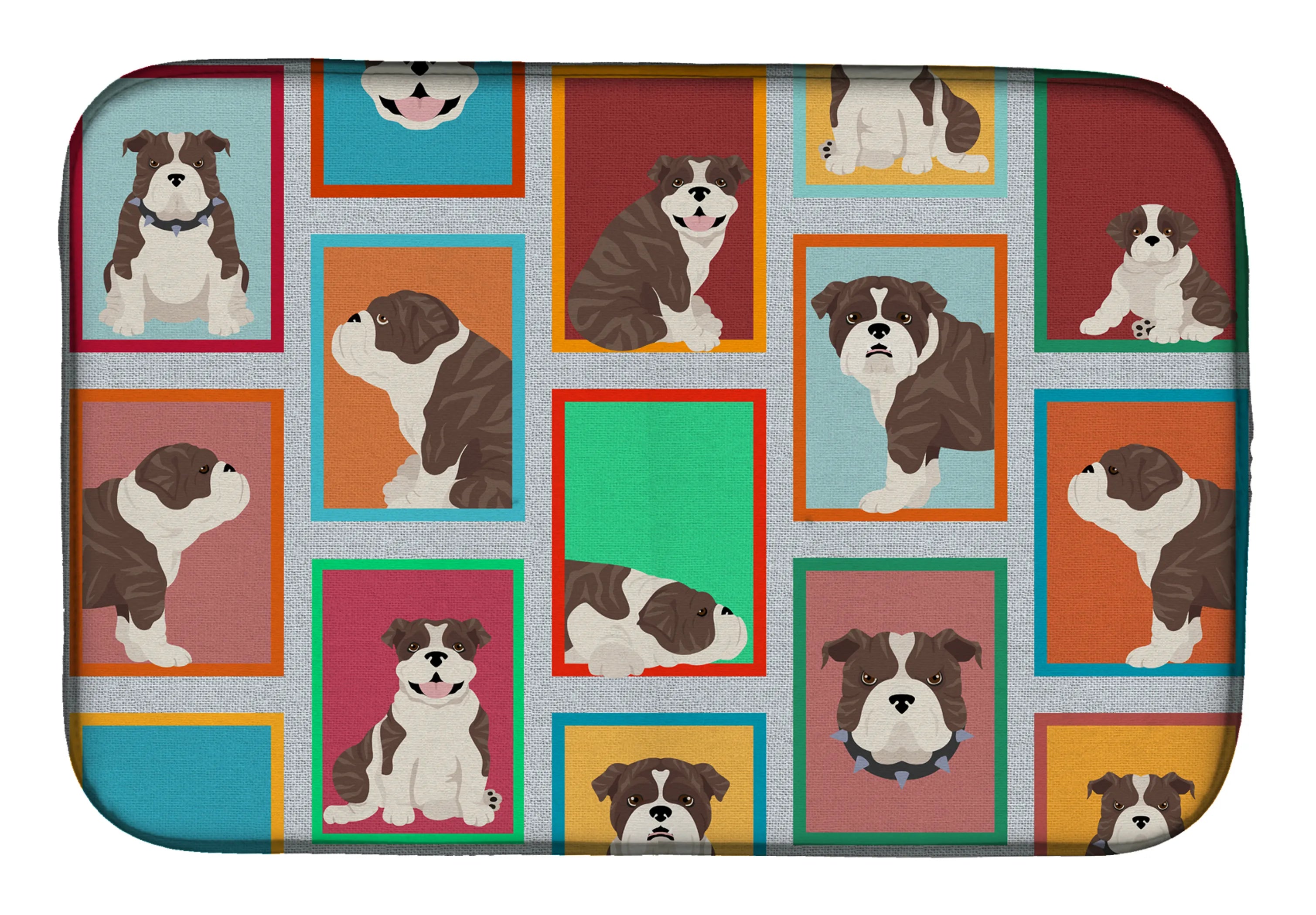 Lots of Dogs Dish Drying Mat - Size: 14  X 21" | Pack Of: 1 | Collection name: Lots of dogs