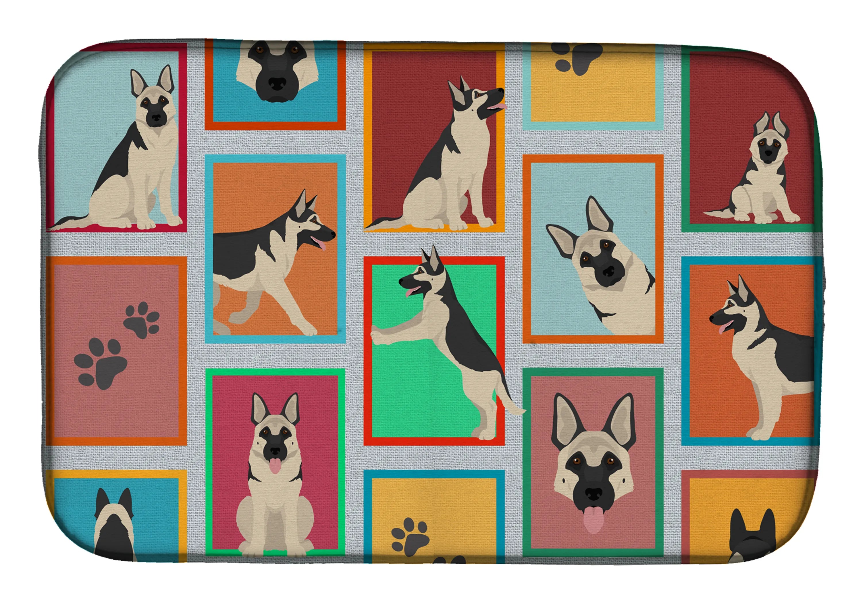 Lots of Dogs Dish Drying Mat - Size: 14  X 21" | Pack Of: 1 | Collection name: Lots of dogs