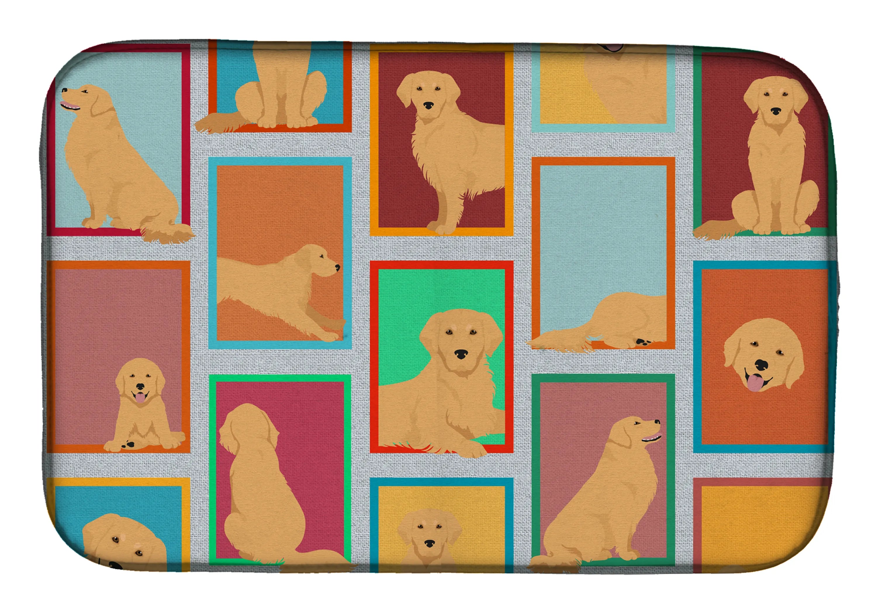 Lots of Dogs Dish Drying Mat - Size: 14  X 21" | Pack Of: 1 | Collection name: Lots of dogs