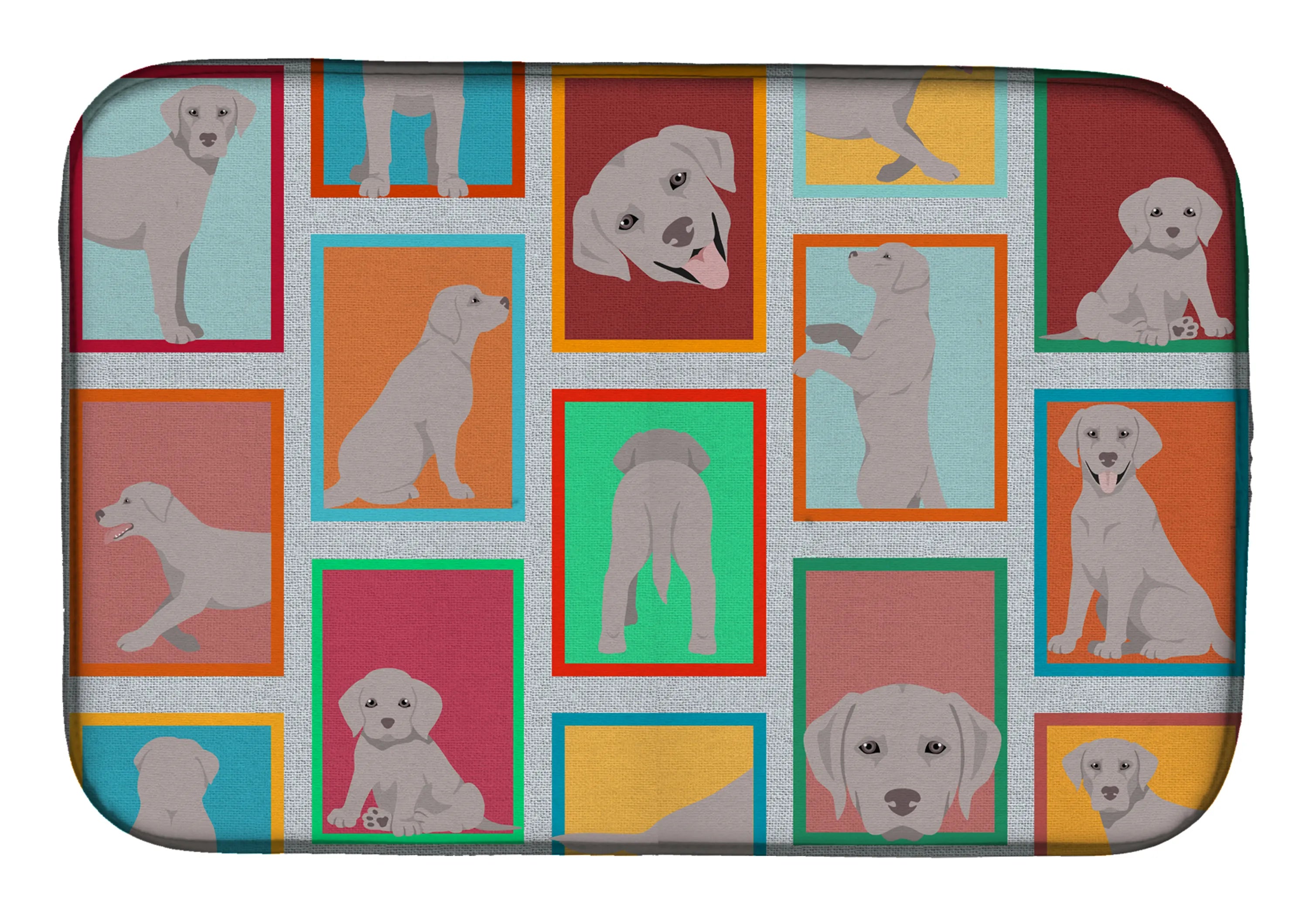 Lots of Dogs Dish Drying Mat - Size: 14  X 21" | Pack Of: 1 | Collection name: Lots of dogs