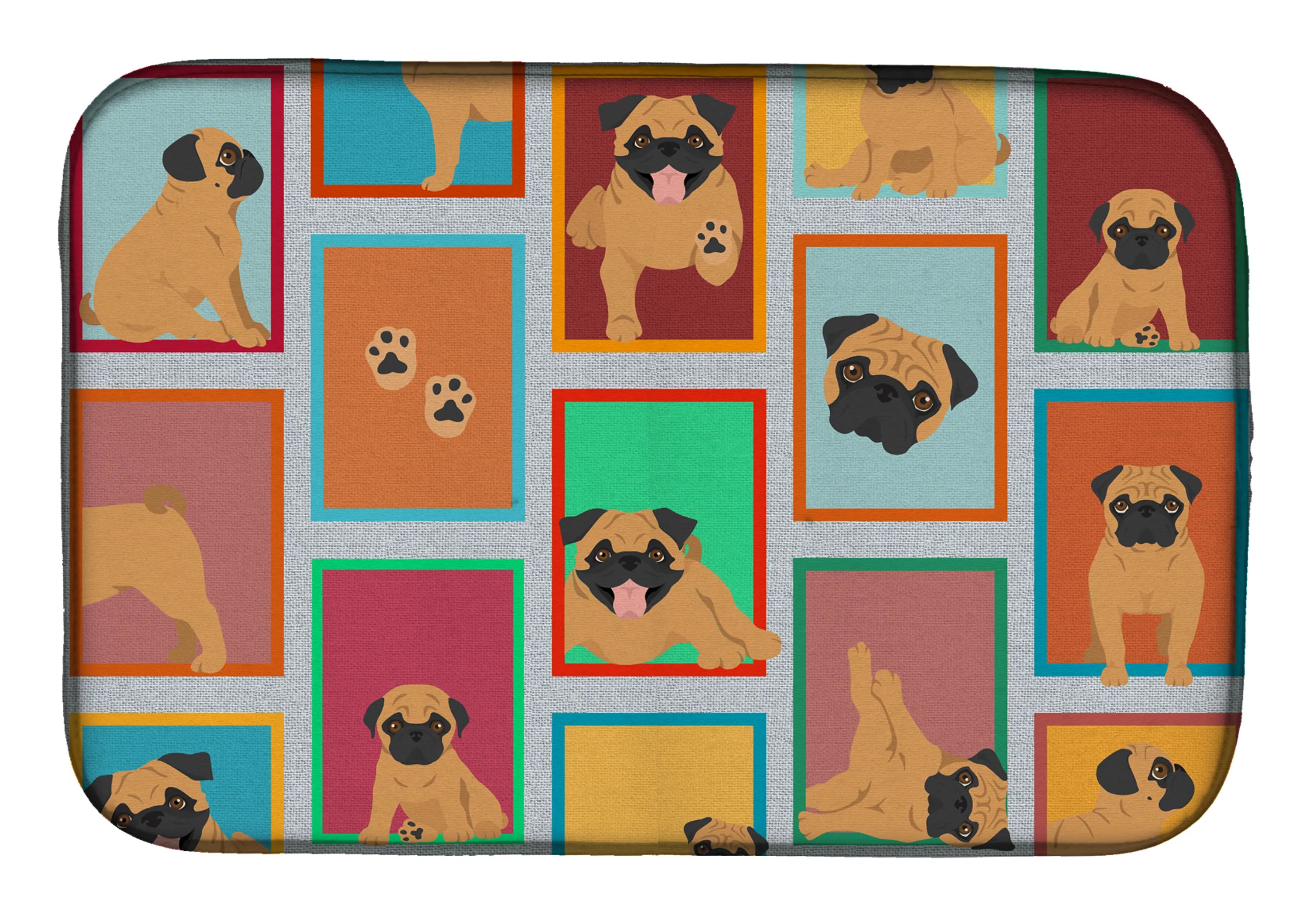 Lots of Dogs Dish Drying Mat - Size: 14  X 21" | Pack Of: 1 | Collection name: Lots of dogs