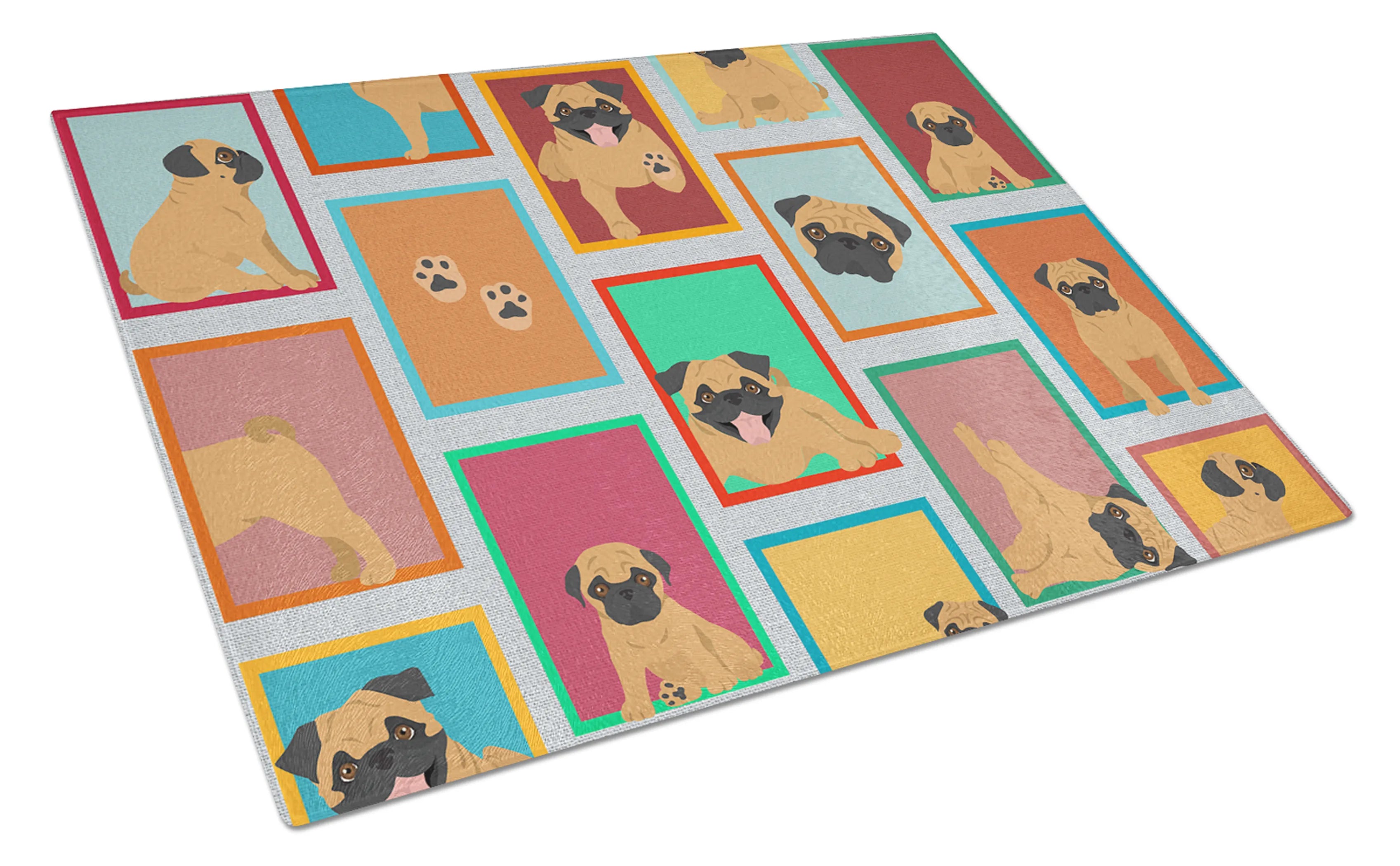Lots of Dogs Glass Cutting Board - Size: LARGE | Pack Of: 1 | Collection name: Lots of dogs