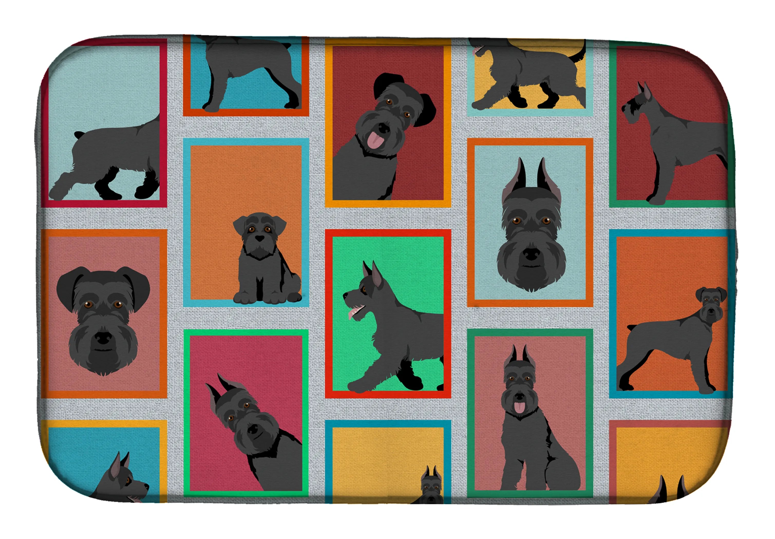 Lots of Dogs Dish Drying Mat - Size: 14  X 21" | Pack Of: 1 | Collection name: Lots of dogs