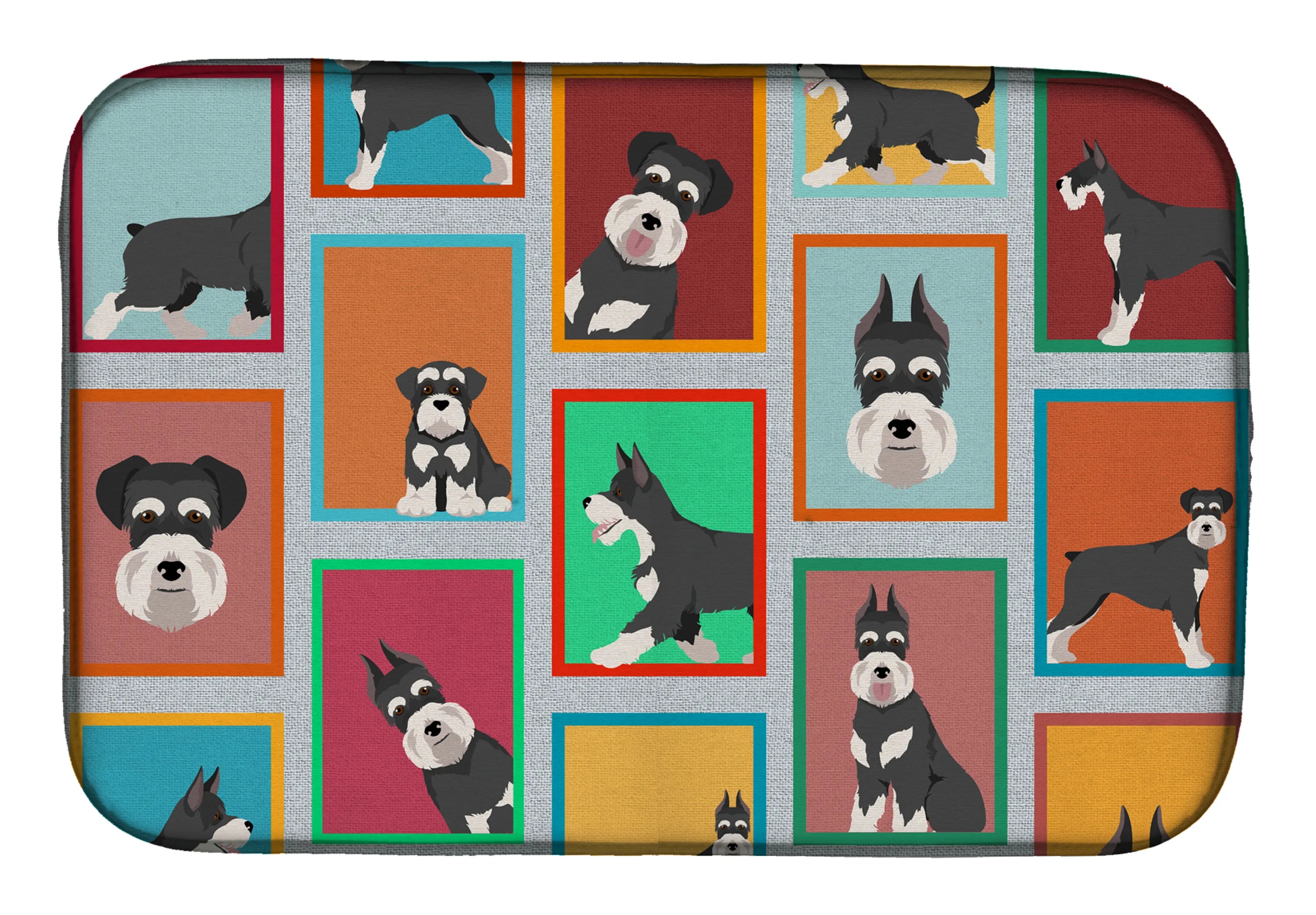 Lots of Dogs Dish Drying Mat - Size: 14  X 21" | Pack Of: 1 | Collection name: Lots of dogs