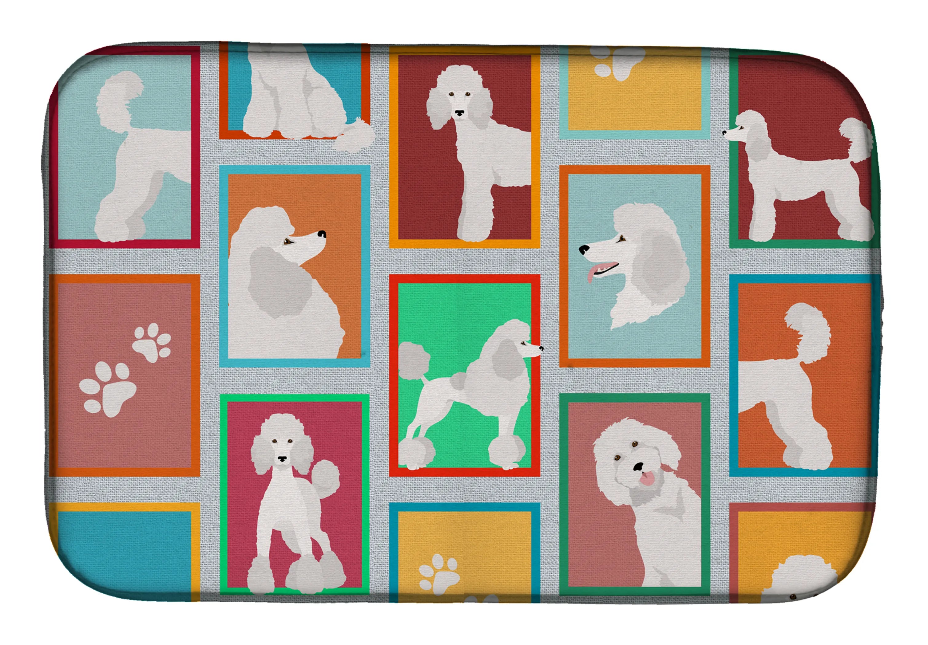 Lots of Dogs Dish Drying Mat - Size: 14  X 21" | Pack Of: 1 | Collection name: Lots of dogs