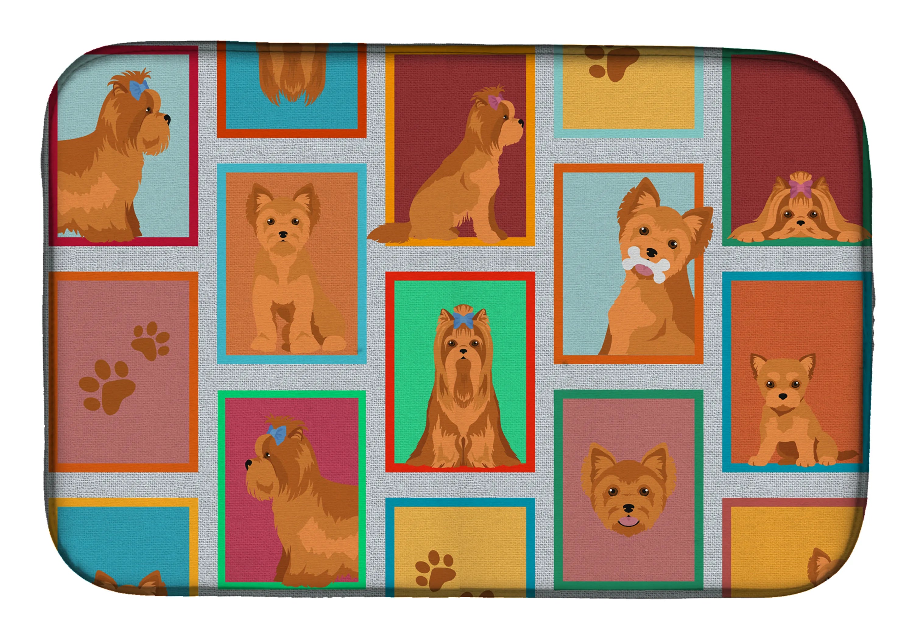Lots of Dogs Dish Drying Mat - Size: 14  X 21" | Pack Of: 1 | Collection name: Lots of dogs