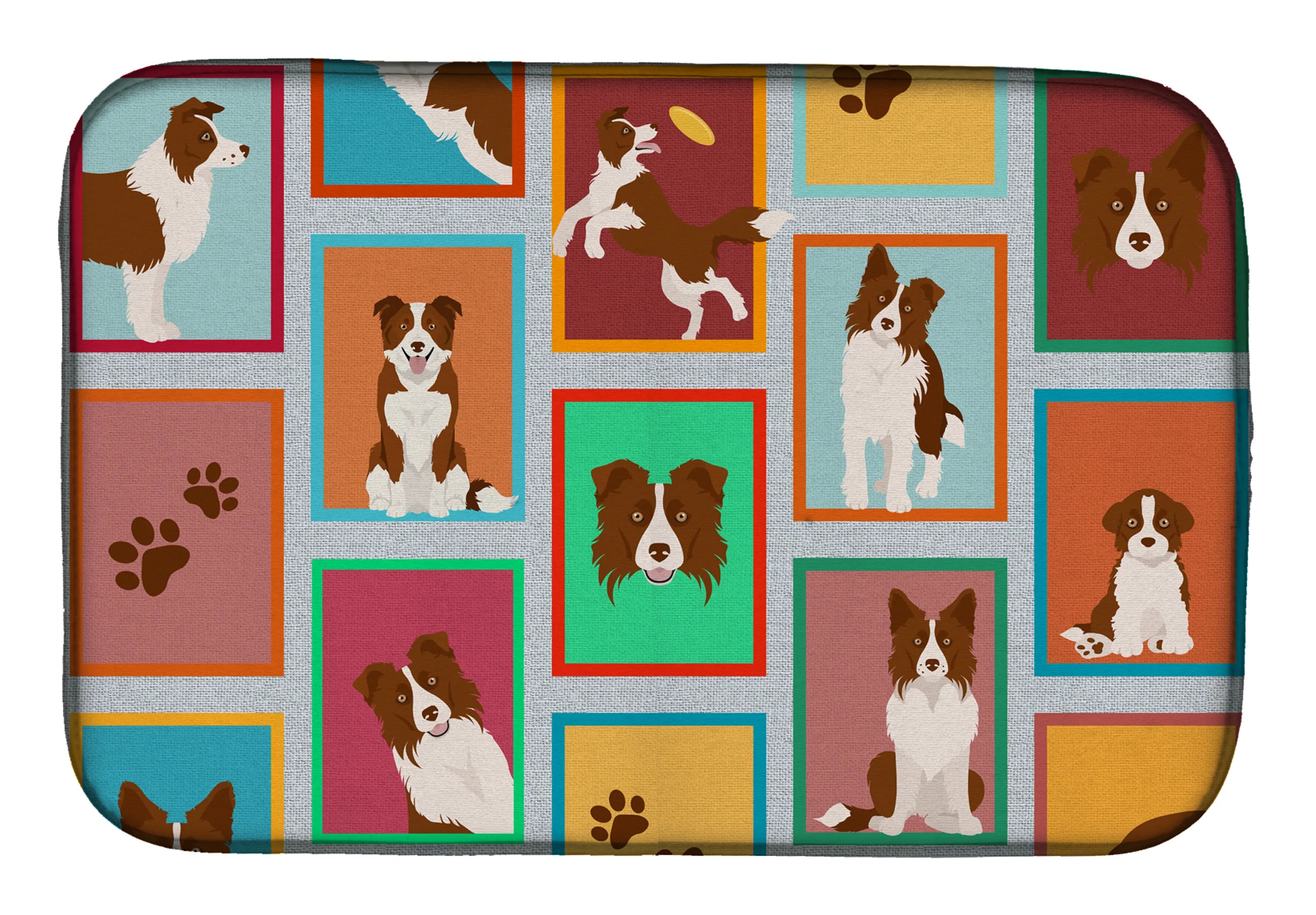Lots of Dogs Dish Drying Mat - Size: 14  X 21" | Pack Of: 1 | Collection name: Lots of dogs