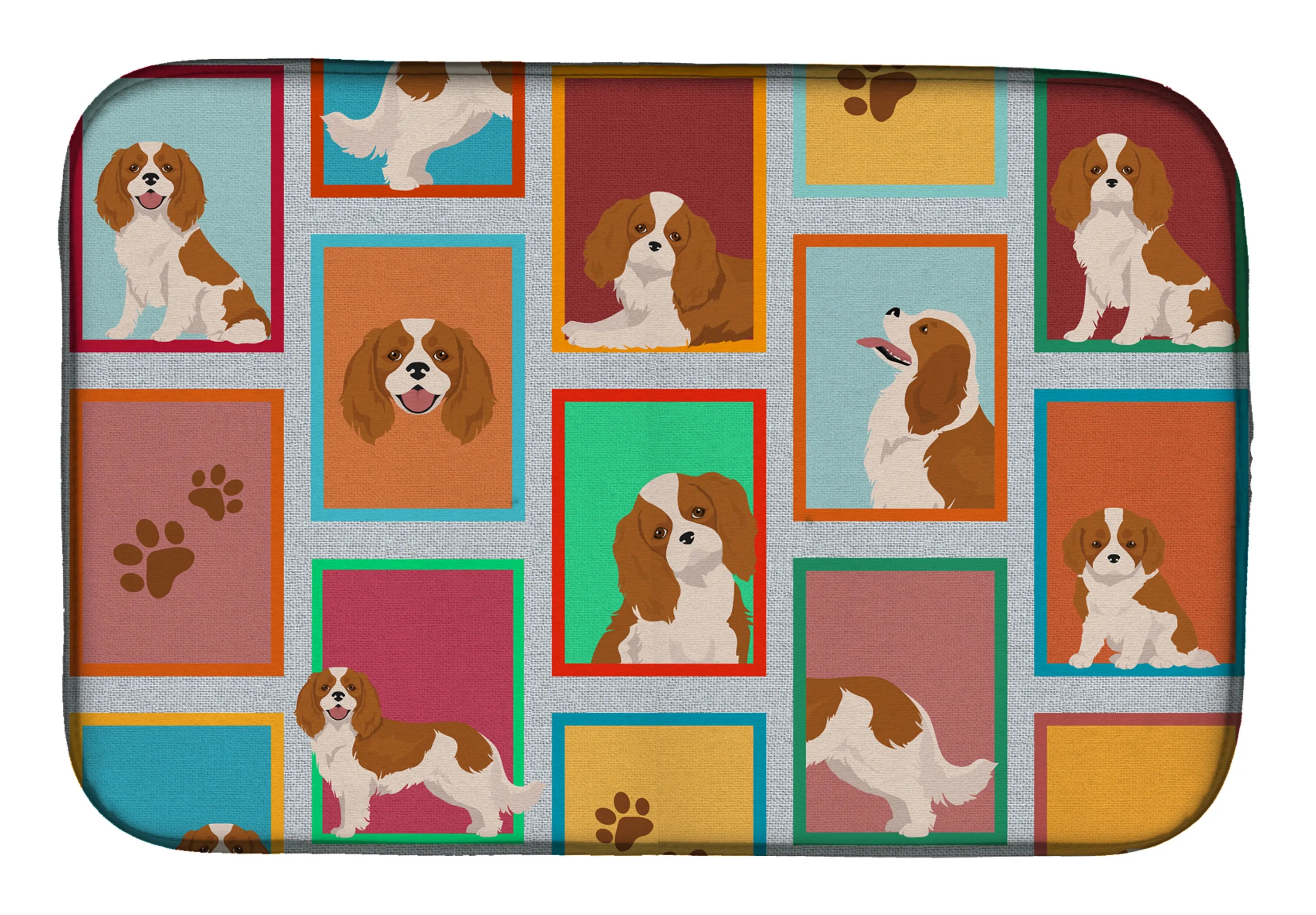 Lots of Dogs Dish Drying Mat - Size: 14  X 21" | Pack Of: 1 | Collection name: Lots of dogs