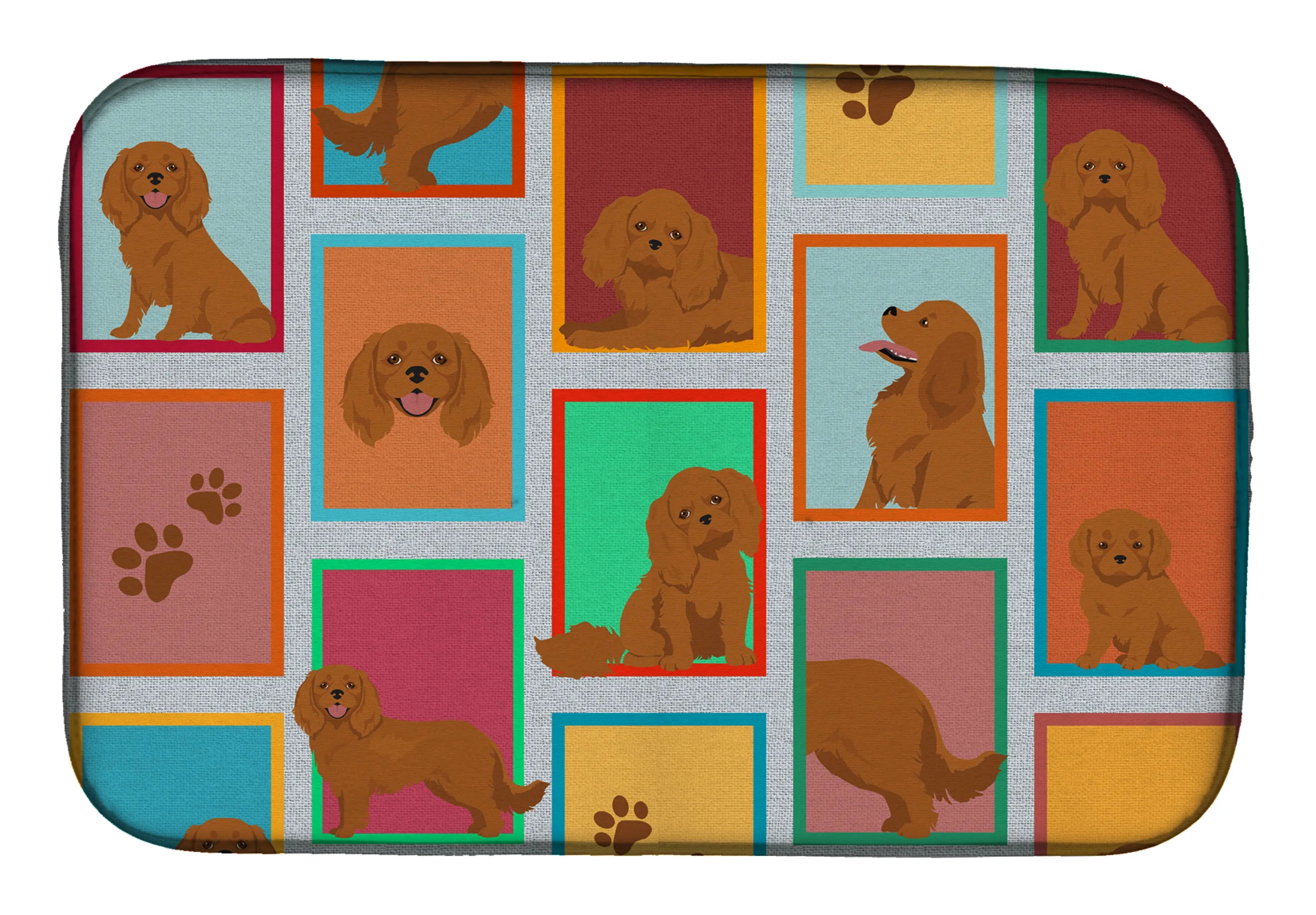 Lots of Dogs Dish Drying Mat - Size: 14  X 21" | Pack Of: 1 | Collection name: Lots of dogs