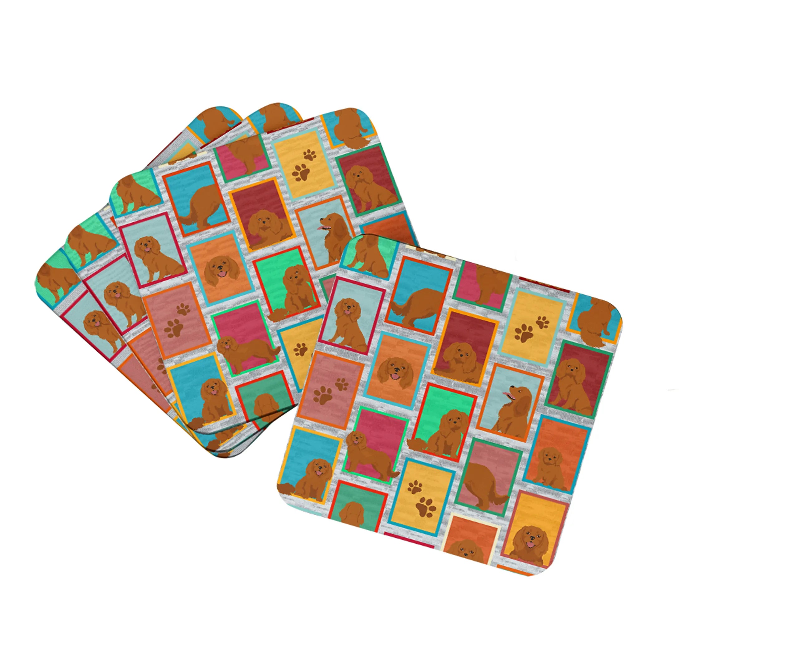 Lots of Dogs Foam Coasters - Size: 3.5 | Pack Of: 1 | Collection name: Lots of dogs