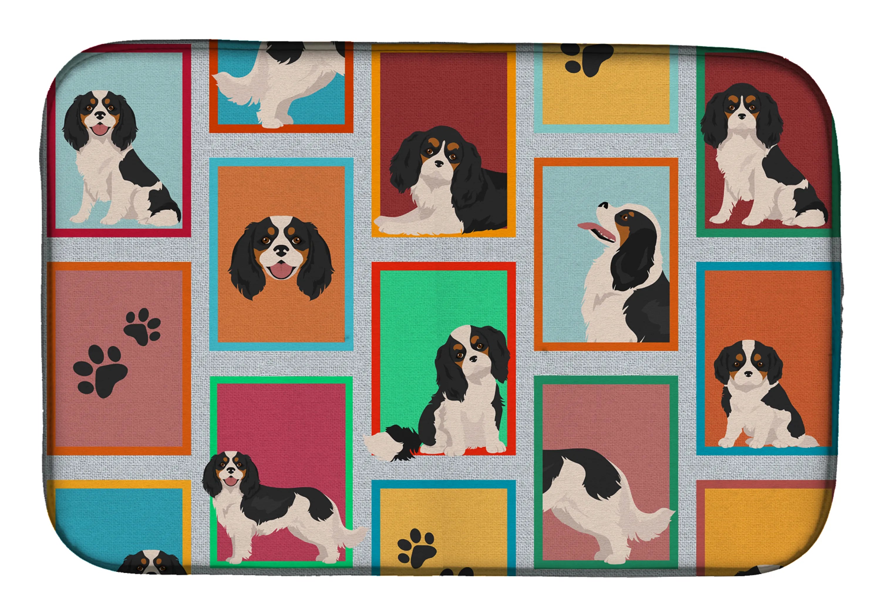 Lots of Dogs Dish Drying Mat - Size: 14  X 21" | Pack Of: 1 | Collection name: Lots of dogs