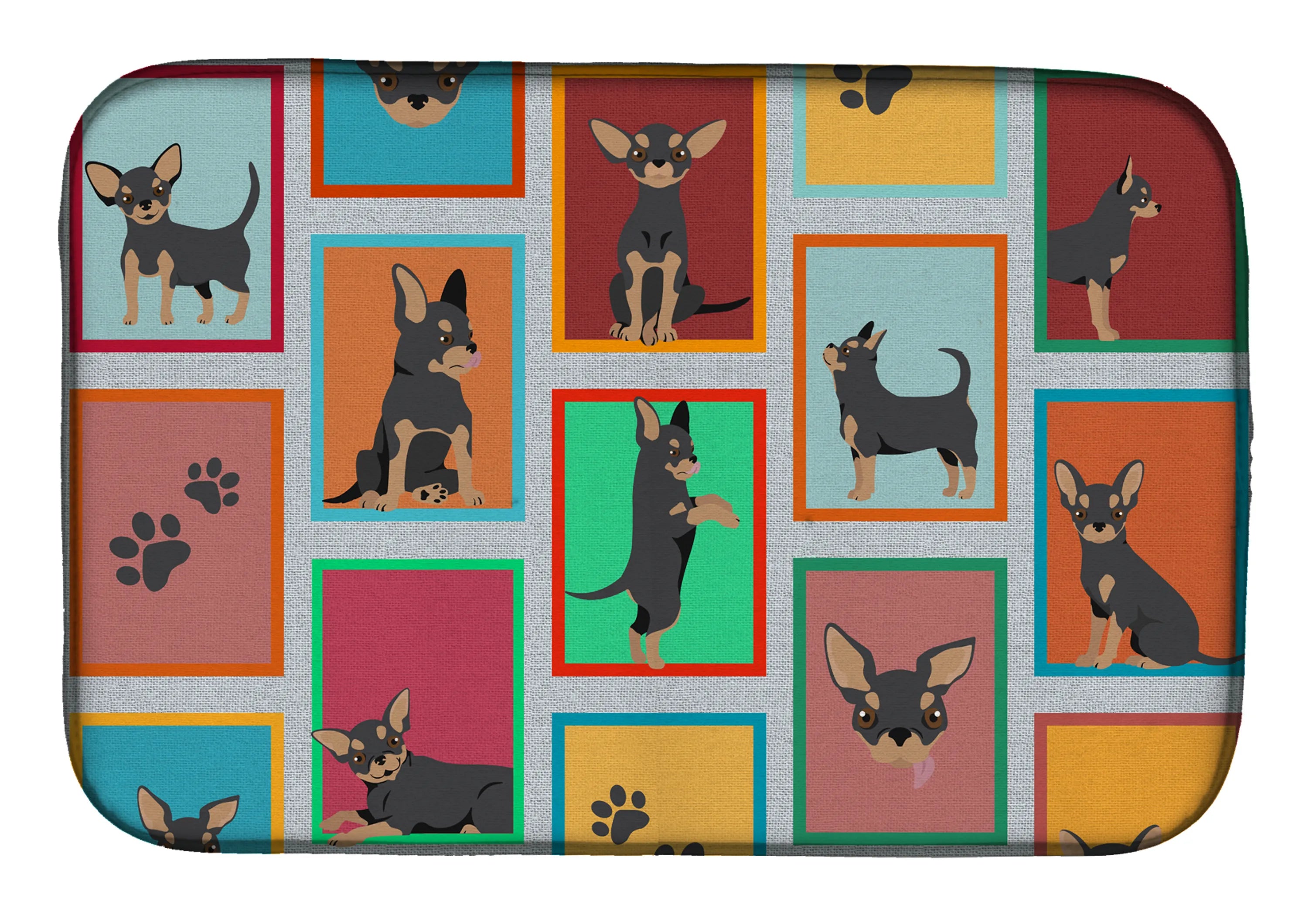Lots of Dogs Dish Drying Mat - Size: 14  X 21" | Pack Of: 1 | Collection name: Lots of dogs