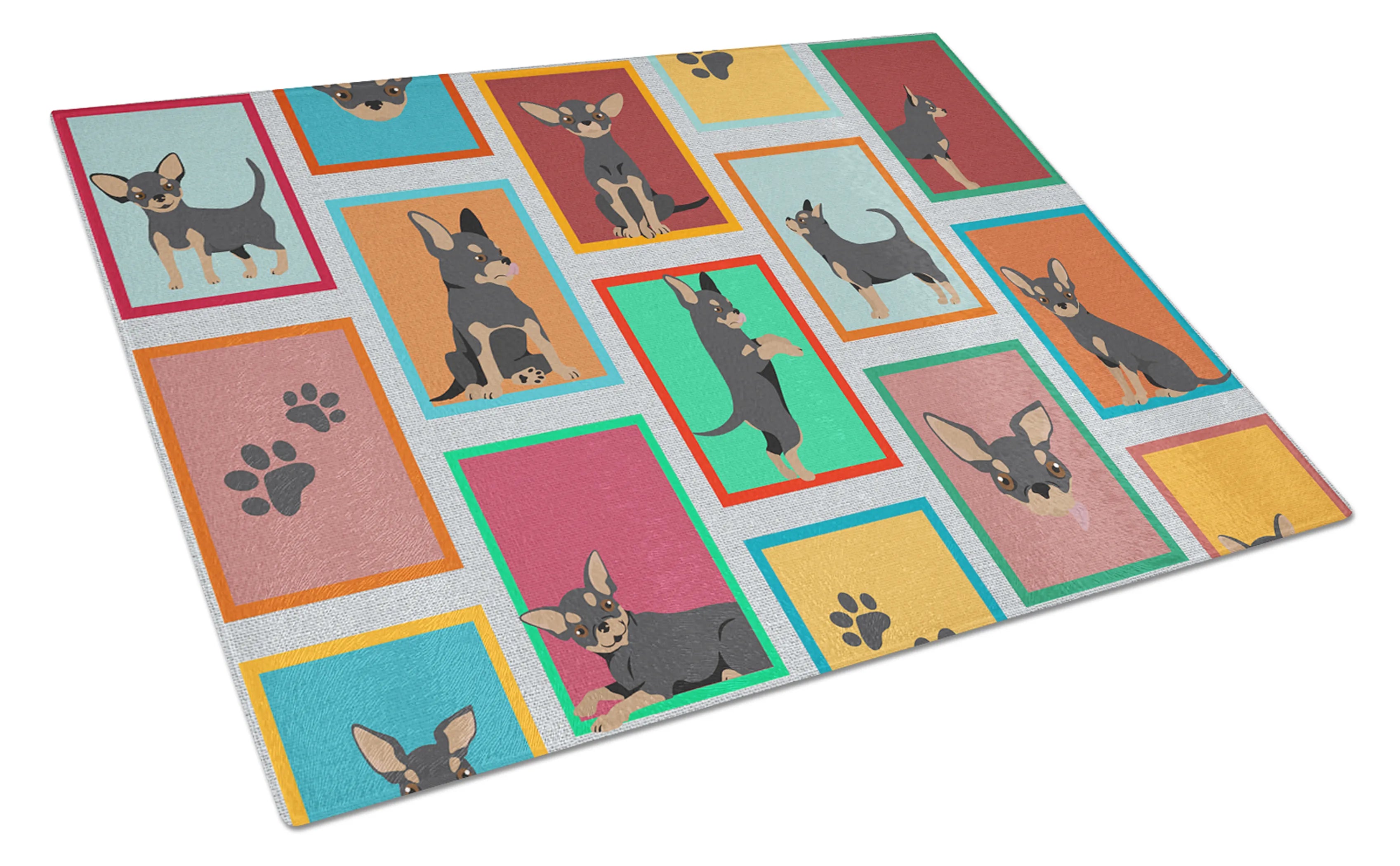 Lots of Dogs Glass Cutting Board - Size: LARGE | Pack Of: 1 | Collection name: Lots of dogs
