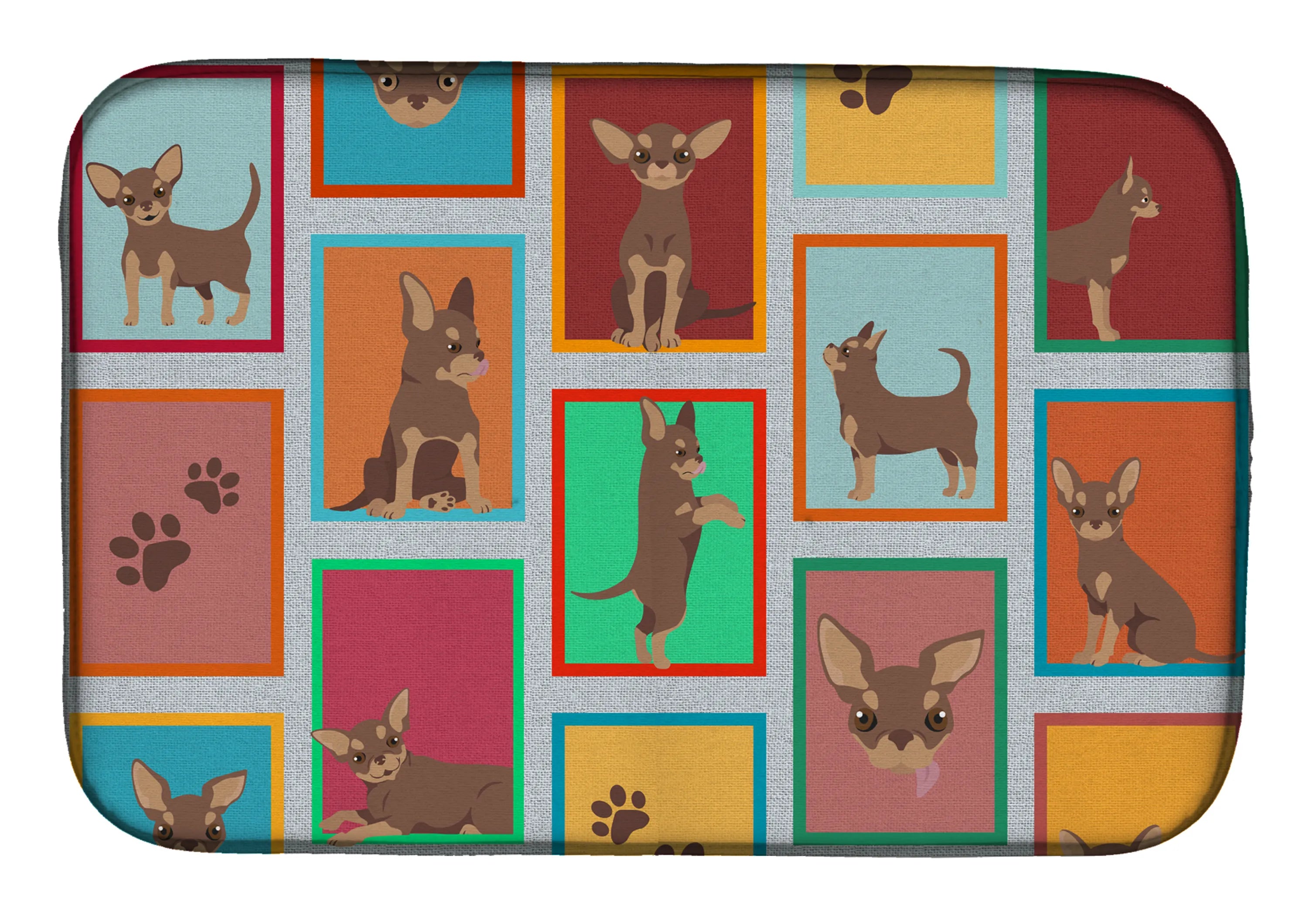 Lots of Dogs Dish Drying Mat - Size: 14  X 21" | Pack Of: 1 | Collection name: Lots of dogs