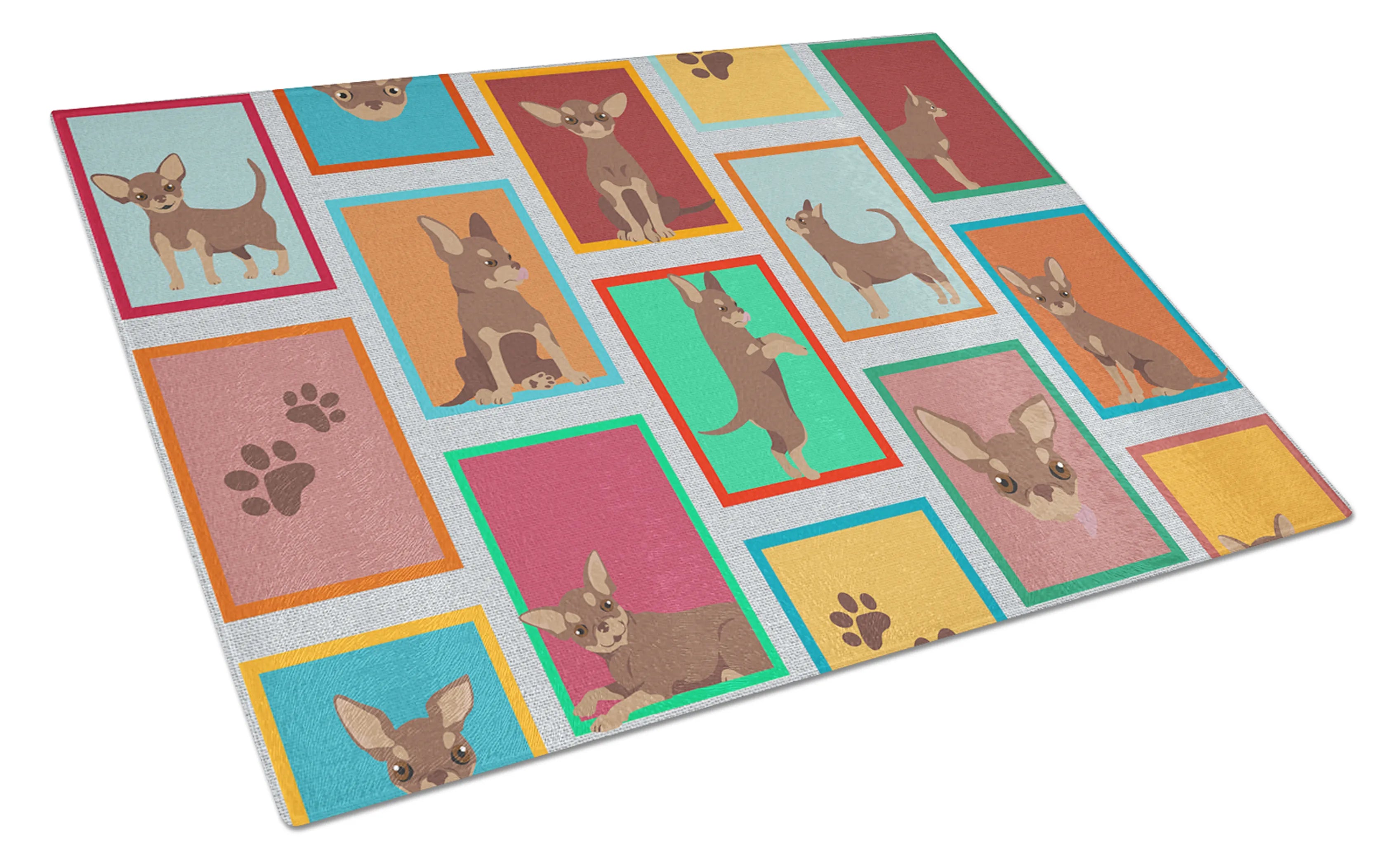 Lots of Dogs Glass Cutting Board - Size: LARGE | Pack Of: 1 | Collection name: Lots of dogs