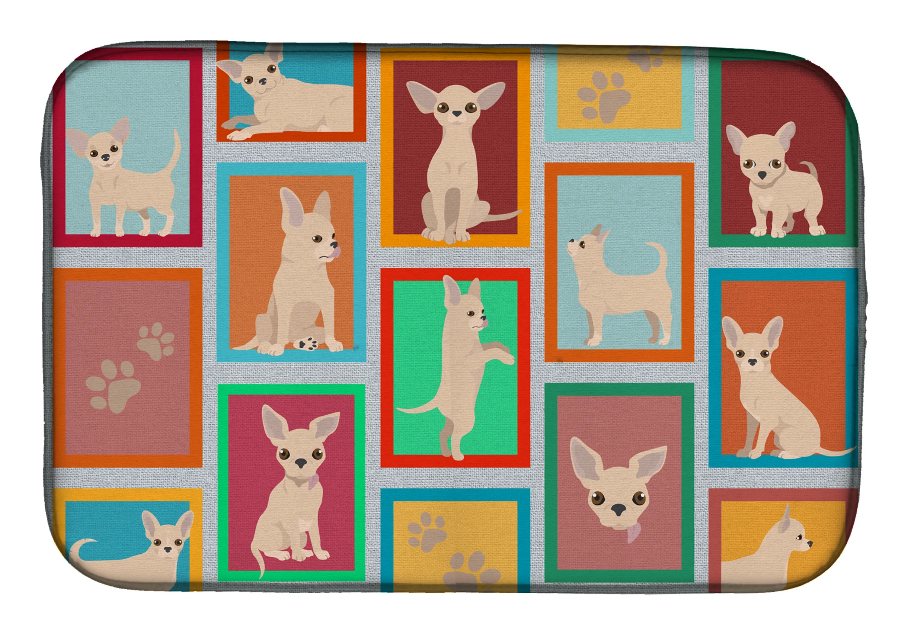 Lots of Dogs Dish Drying Mat - Size: 14  X 21" | Pack Of: 1 | Collection name: Lots of dogs