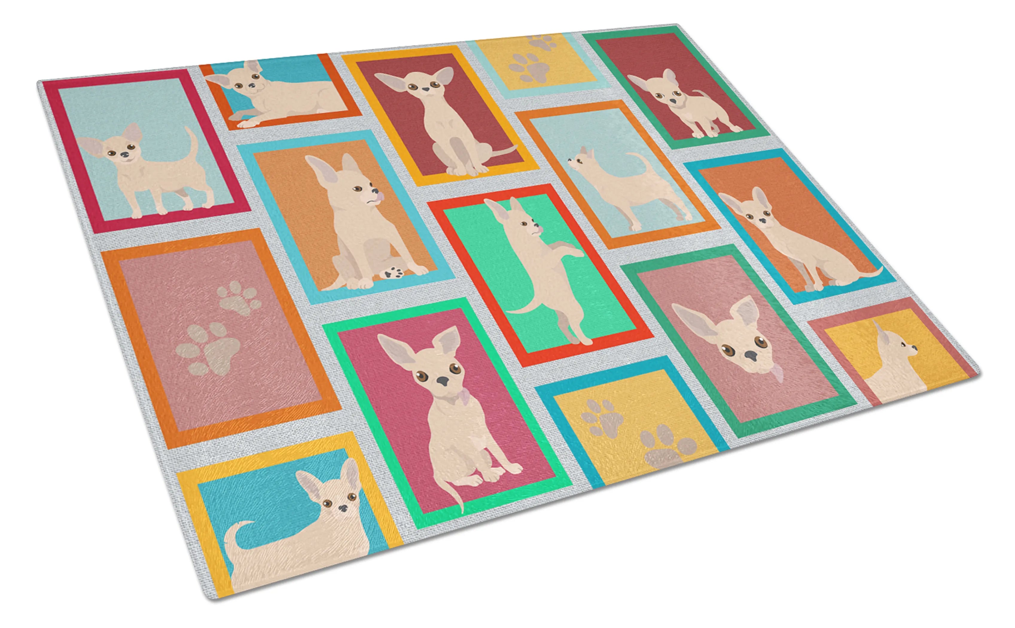 Lots of Dogs Glass Cutting Board - Size: LARGE | Pack Of: 1 | Collection name: Lots of dogs