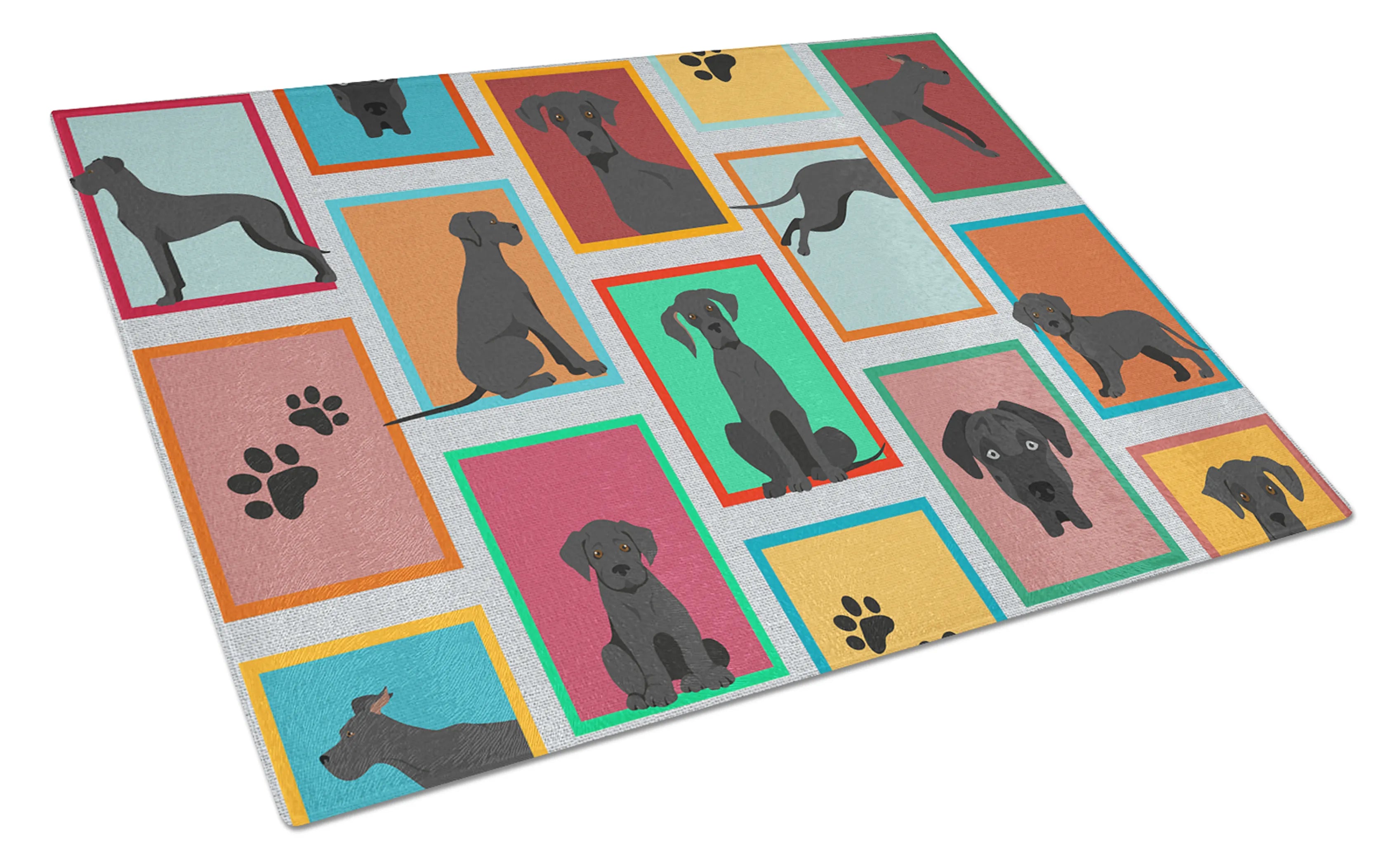 Lots of Dogs Glass Cutting Board - Size: LARGE | Pack Of: 1 | Collection name: Lots of dogs