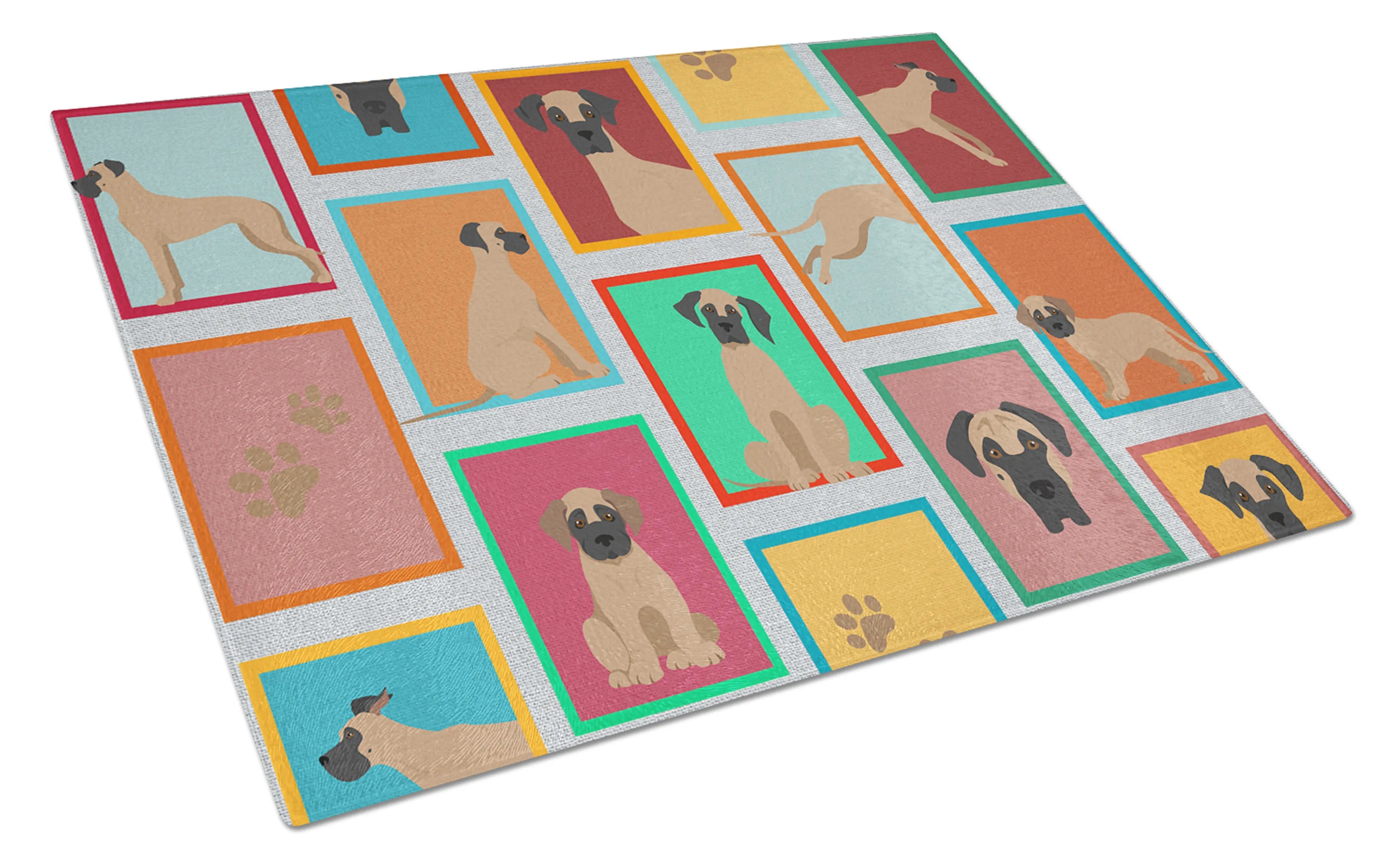 Lots of Dogs Glass Cutting Board - Size: LARGE | Pack Of: 1 | Collection name: Lots of dogs