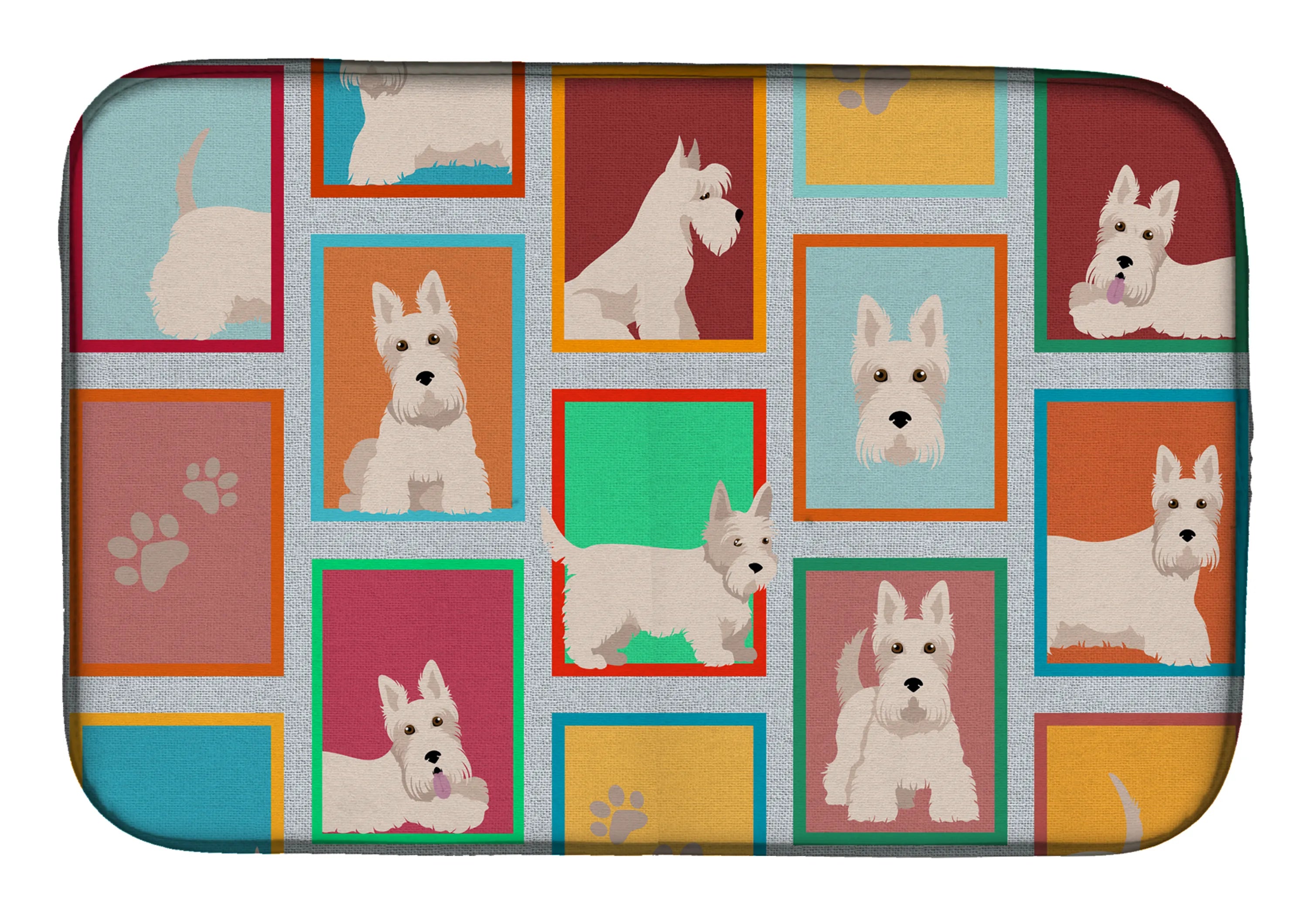 Lots of Dogs Dish Drying Mat - Size: 14  X 21" | Pack Of: 1 | Collection name: Lots of dogs
