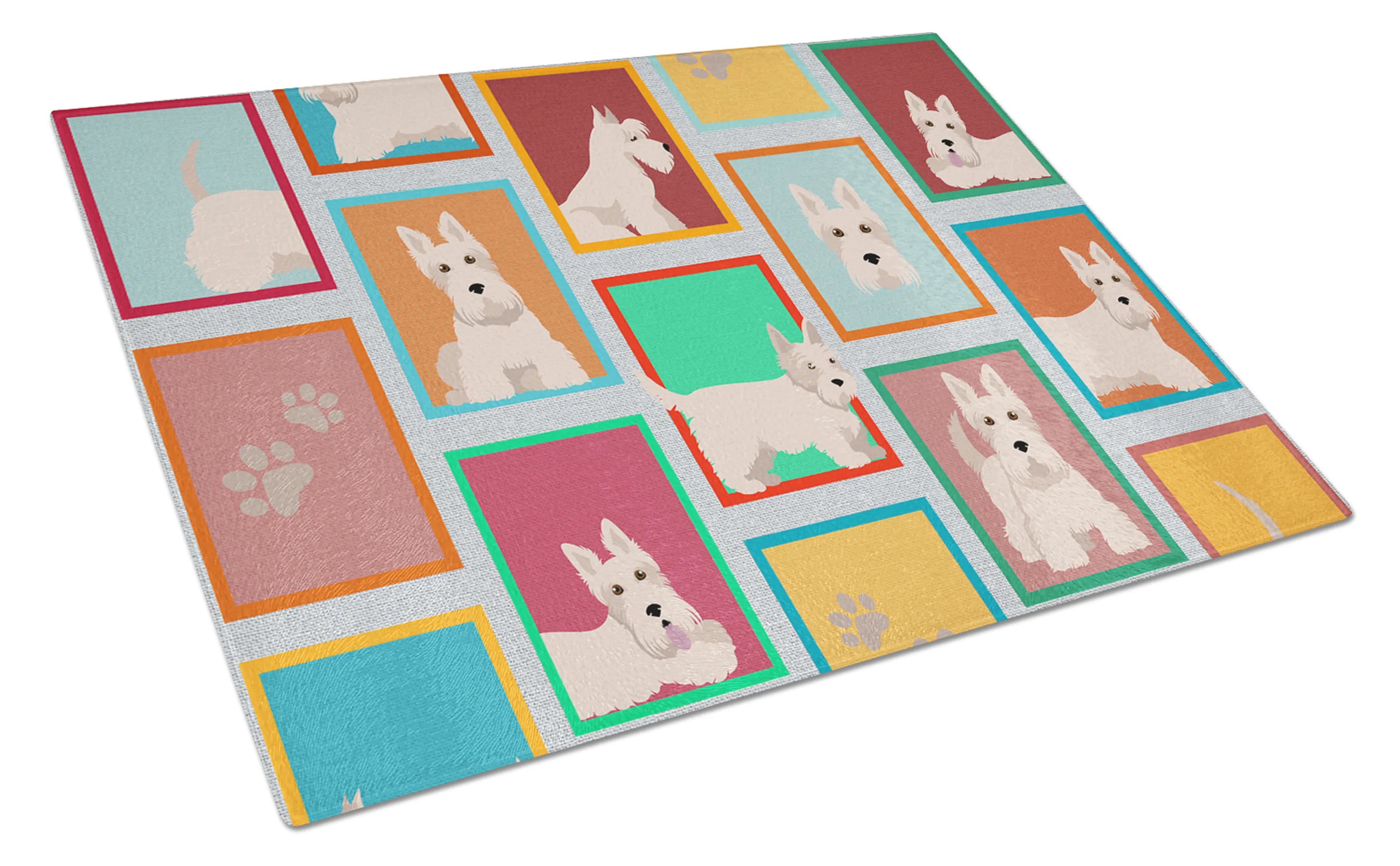 Lots of Dogs Glass Cutting Board - Size: LARGE | Pack Of: 1 | Collection name: Lots of dogs