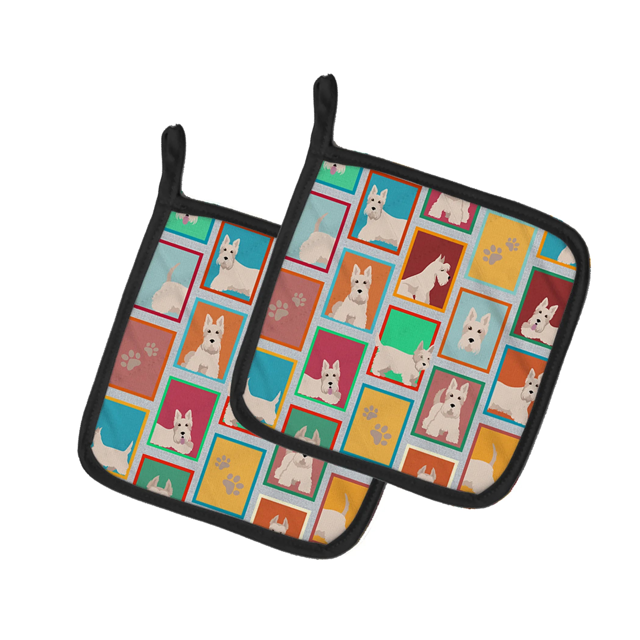Lots of Dogs Pair of Pot Holders - Size: 7.5HX7.5W | Pack Of: 1 | Collection name: Lots of dogs