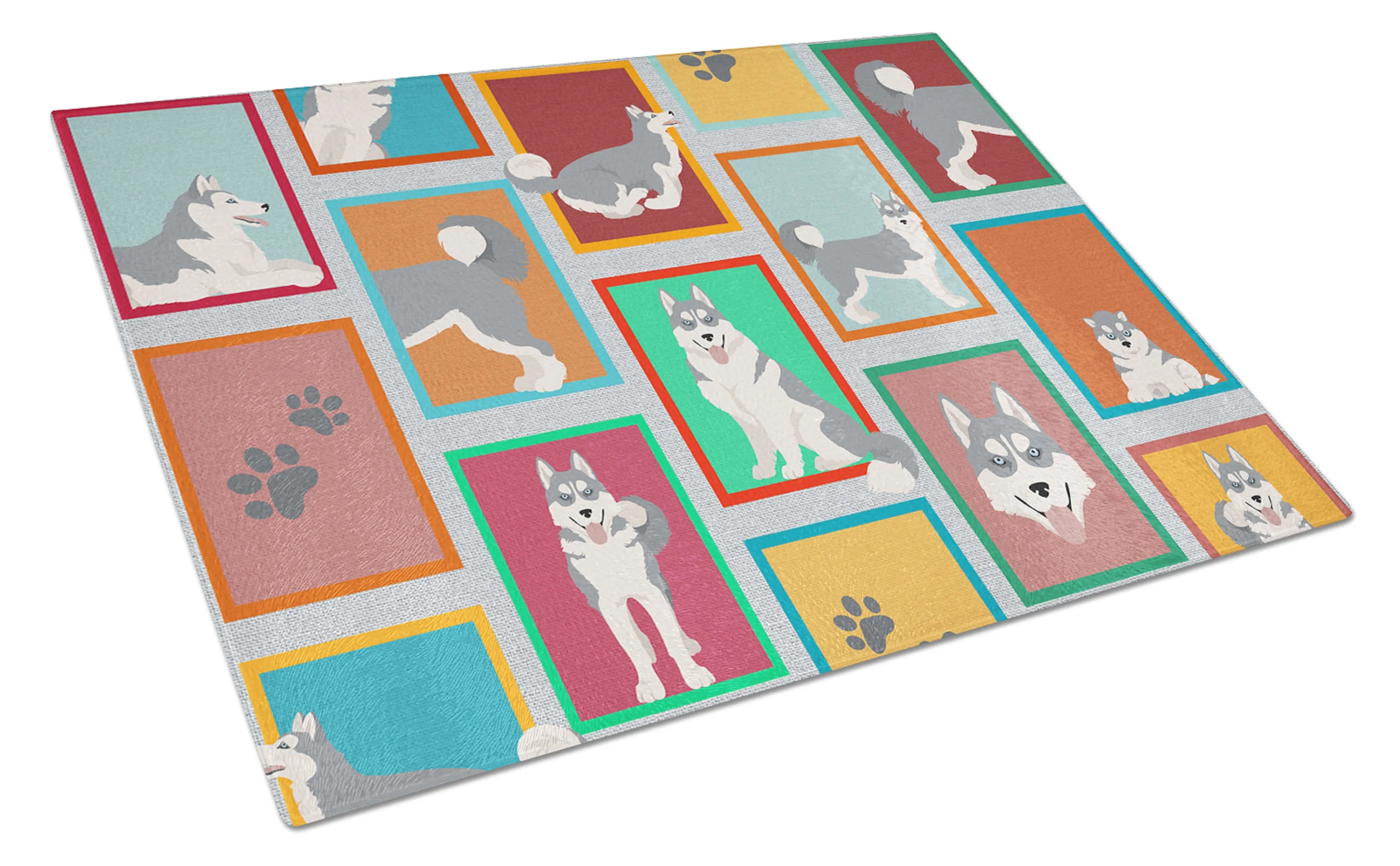 Lots of Dogs Glass Cutting Board - Size: LARGE | Pack Of: 1 | Collection name: Lots of dogs