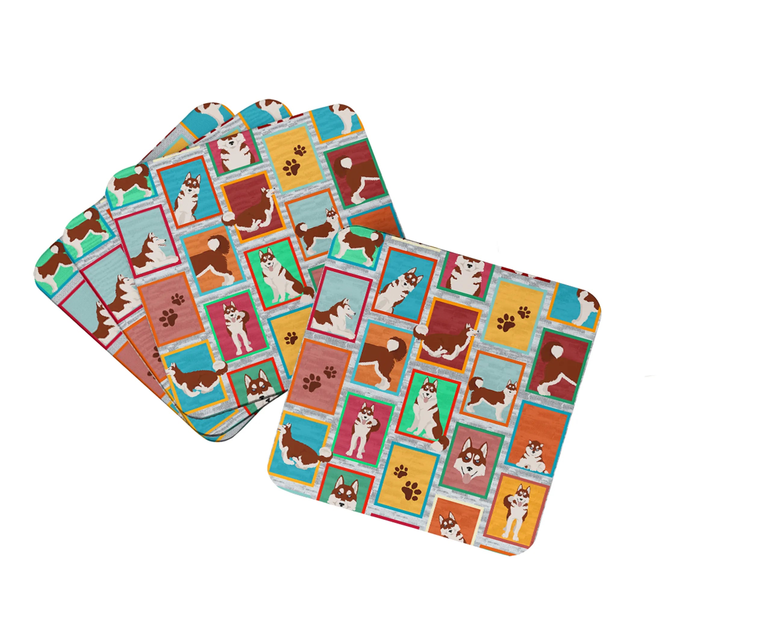 Lots of Dogs Foam Coasters - Size: 3.5 | Pack Of: 1 | Collection name: Lots of dogs