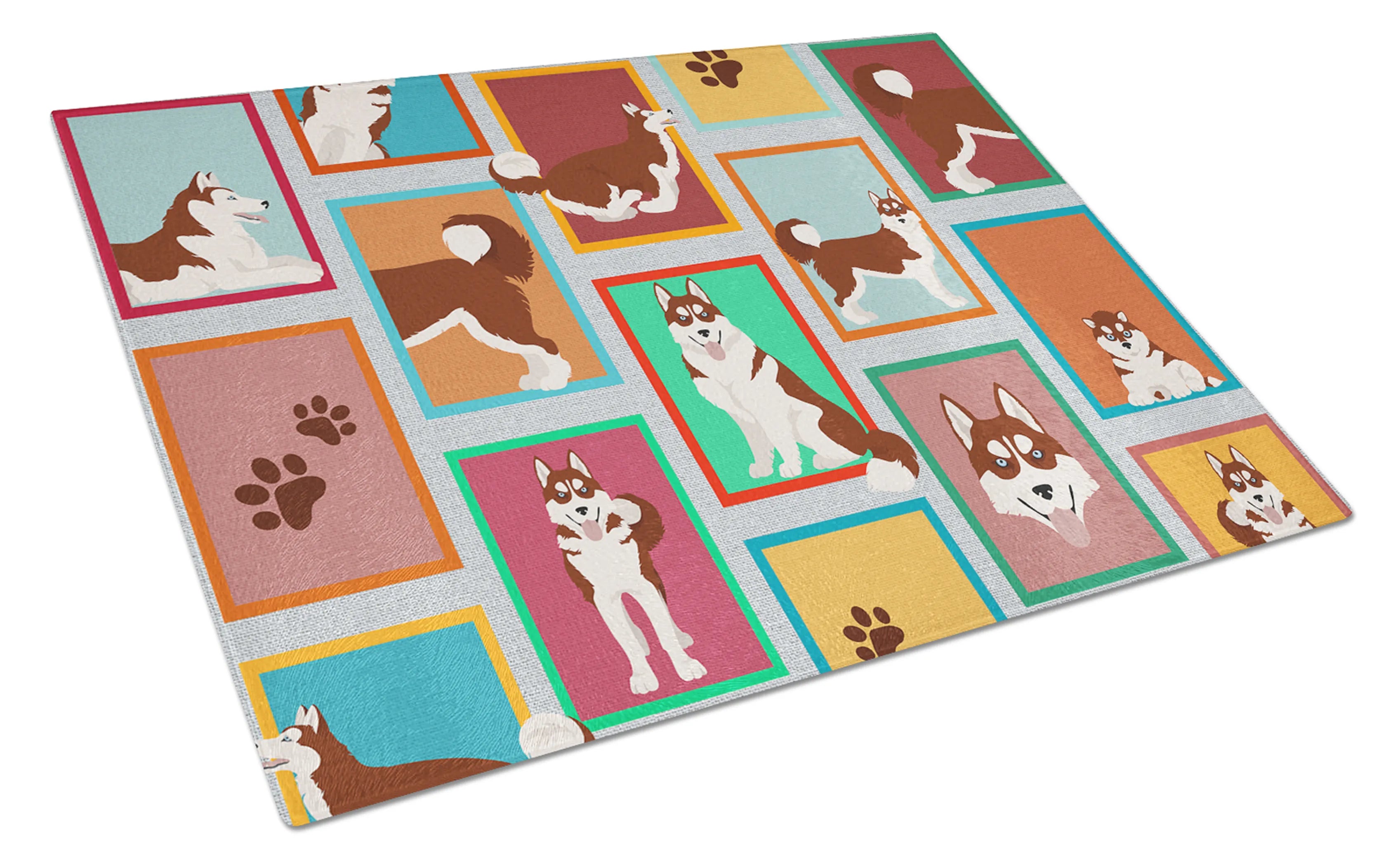 Lots of Dogs Glass Cutting Board - Size: LARGE | Pack Of: 1 | Collection name: Lots of dogs