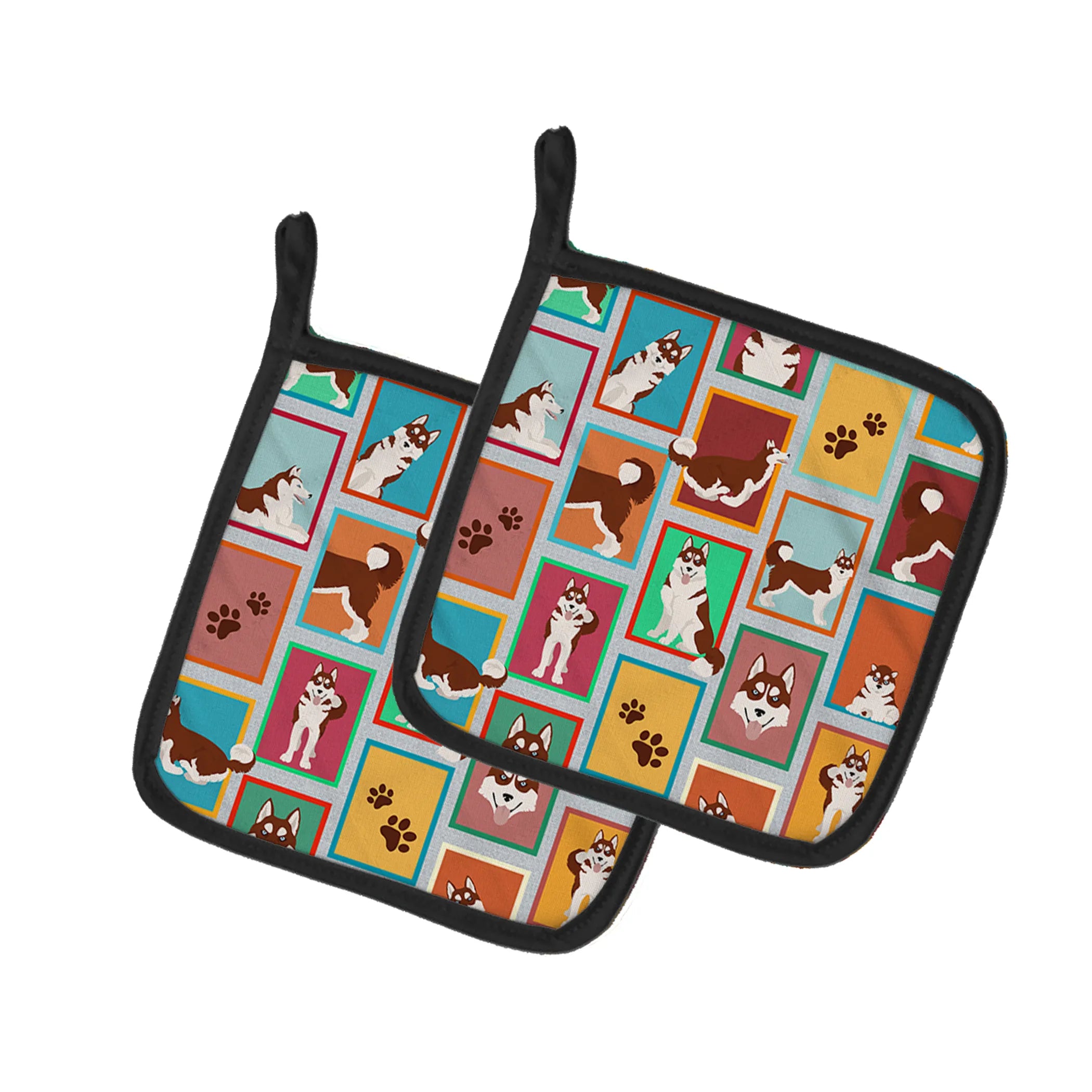 Lots of Dogs Pair of Pot Holders - Size: 7.5HX7.5W | Pack Of: 1 | Collection name: Lots of dogs