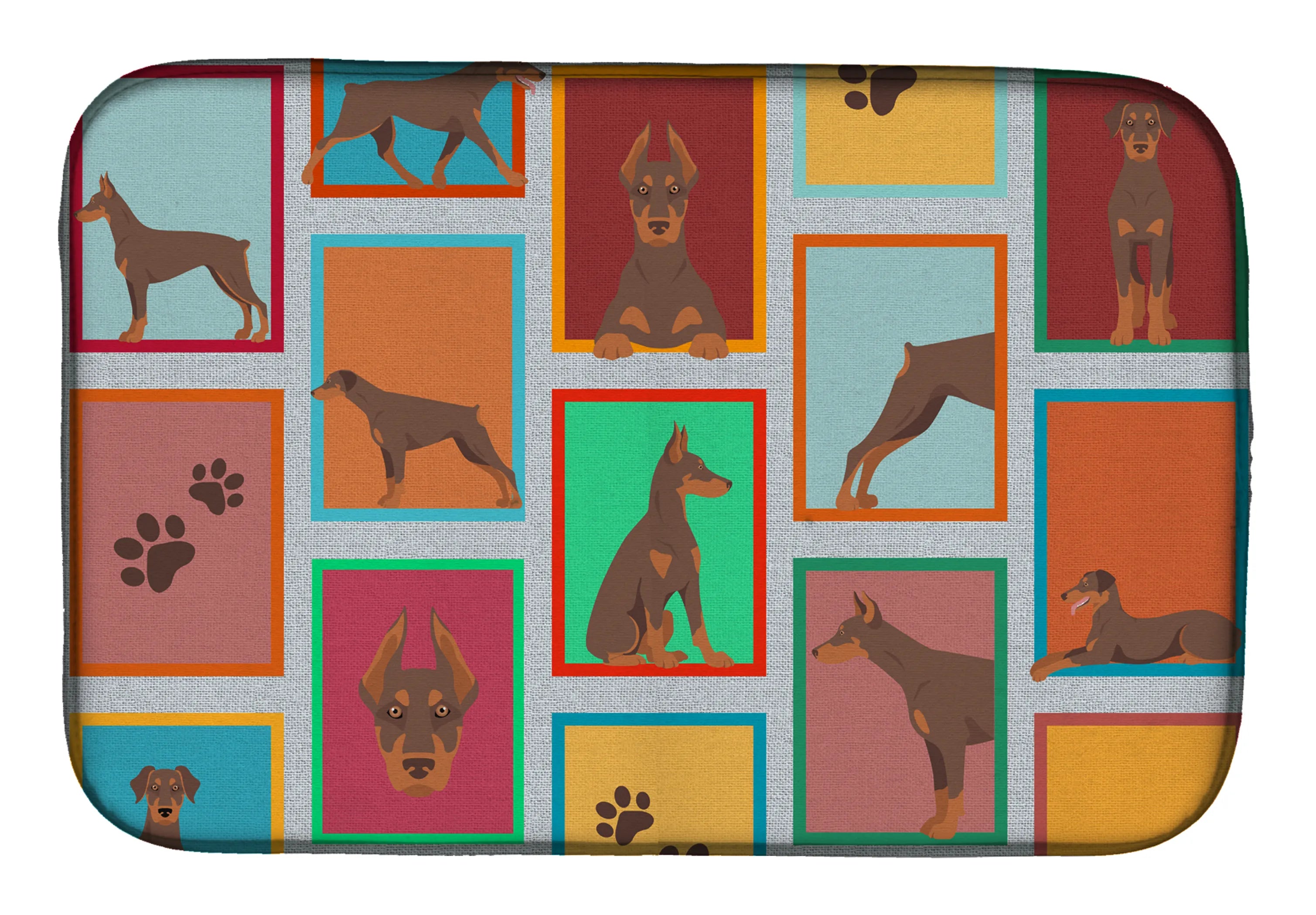 Lots of Dogs Dish Drying Mat - Size: 14  X 21" | Pack Of: 1 | Collection name: Lots of dogs