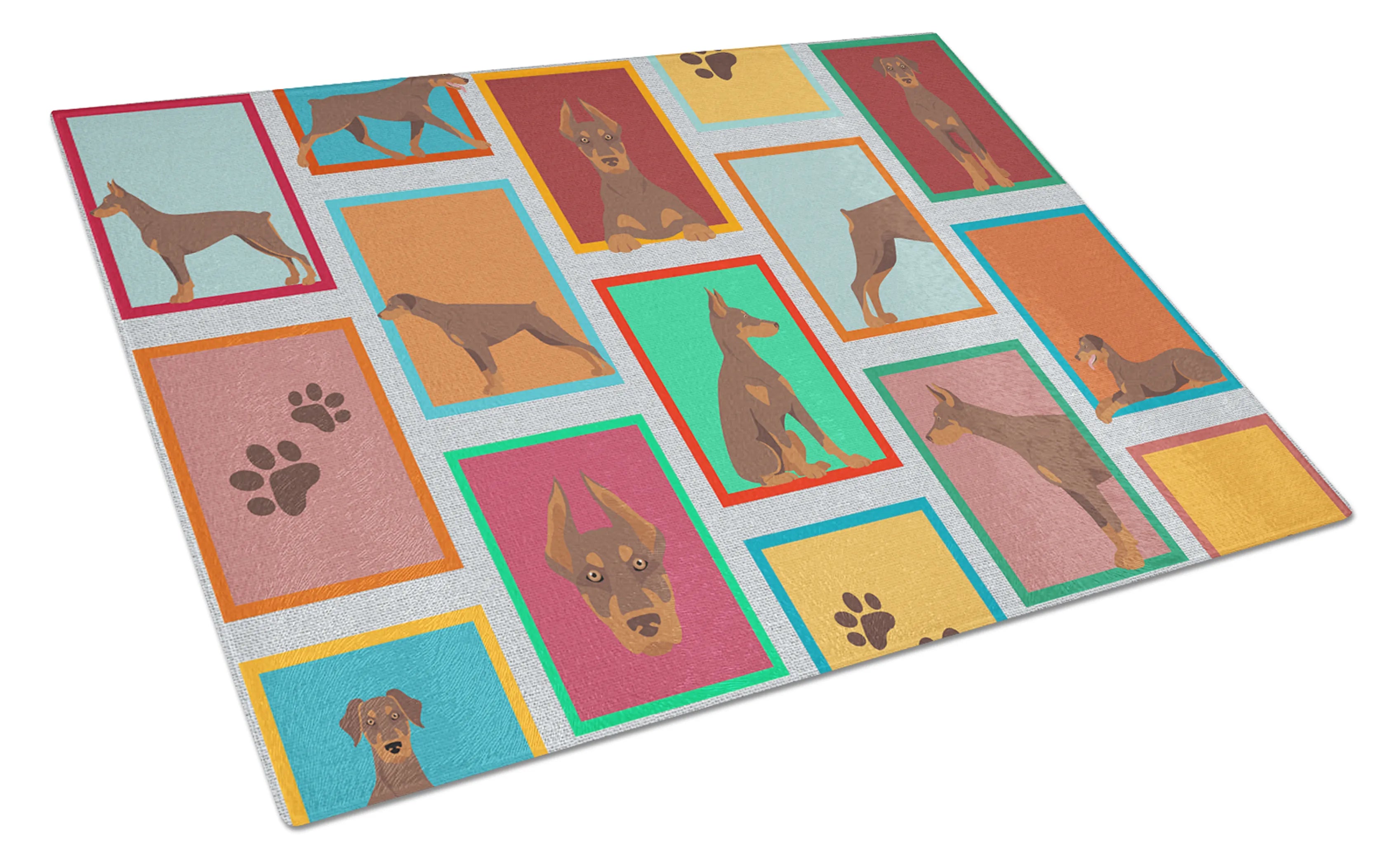 Lots of Dogs Glass Cutting Board - Size: LARGE | Pack Of: 1 | Collection name: Lots of dogs