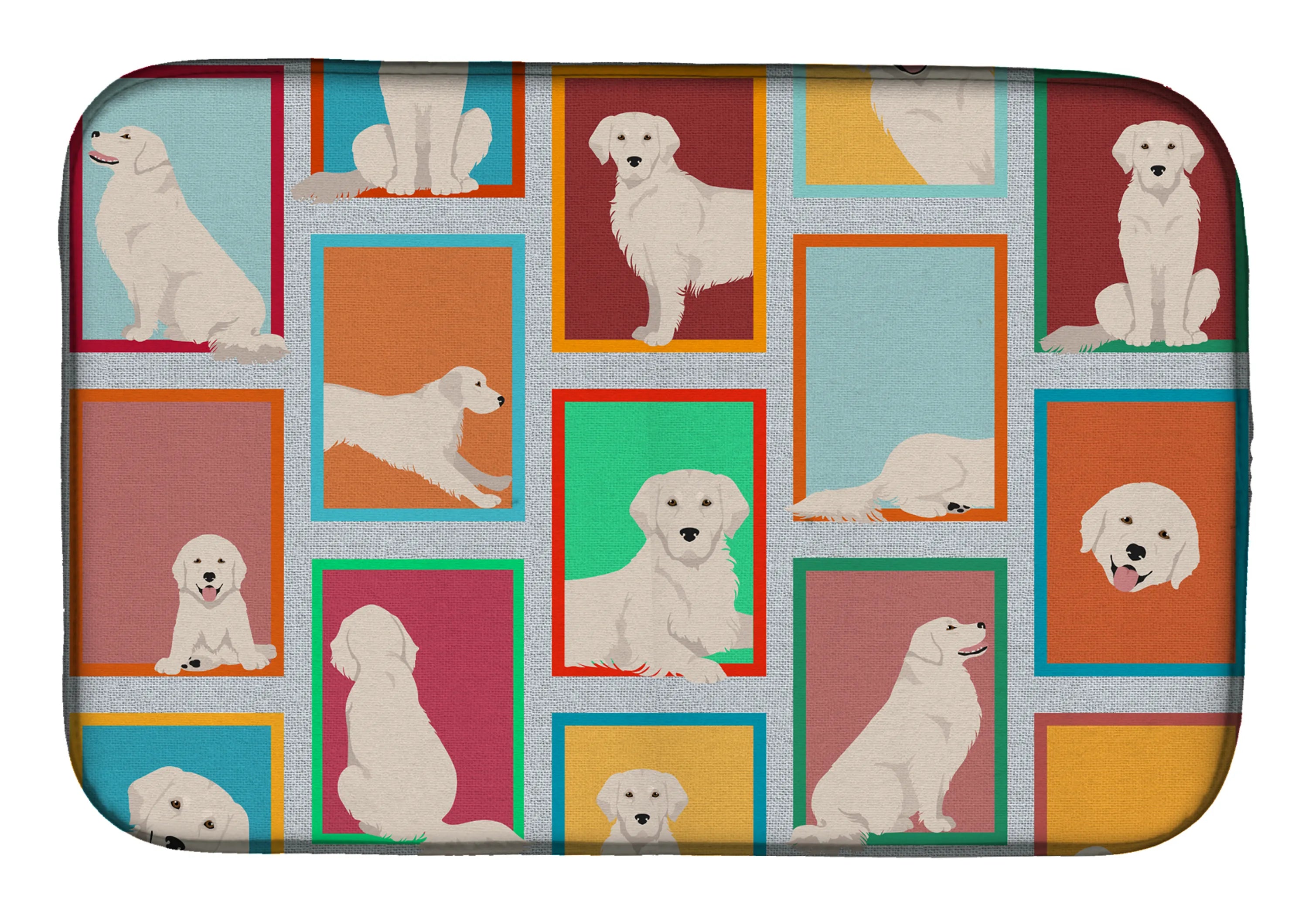 Lots of Dogs Dish Drying Mat - Size: 14  X 21" | Pack Of: 1 | Collection name: Lots of dogs