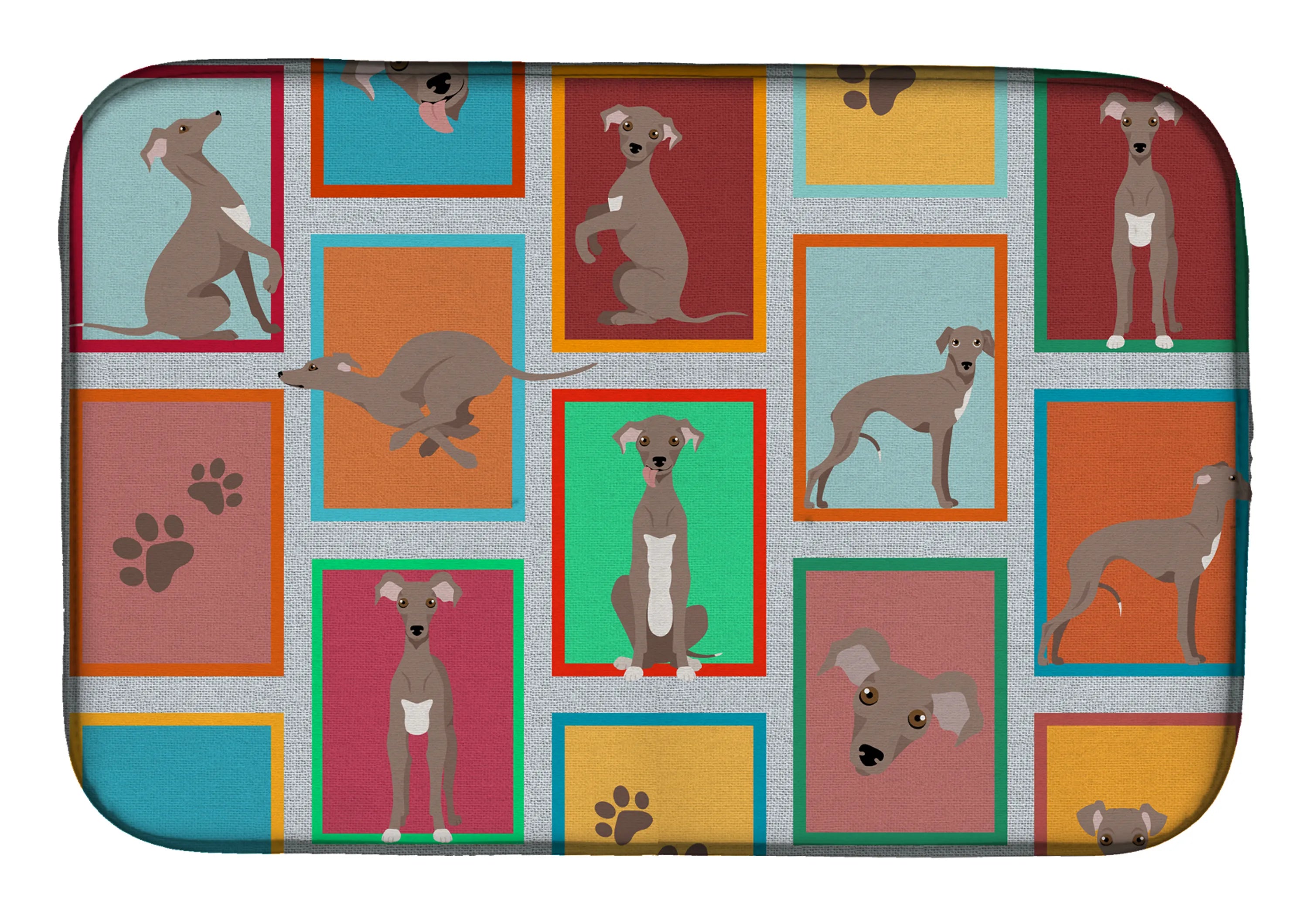 Lots of Dogs Dish Drying Mat - Size: 14  X 21" | Pack Of: 1 | Collection name: Lots of dogs