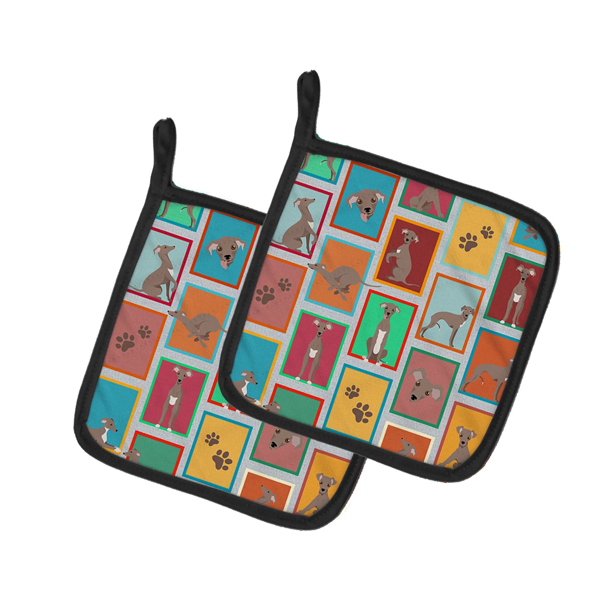 Lots of Dogs Pair of Pot Holders - Size: 7.5HX7.5W | Pack Of: 1 | Collection name: Lots of dogs