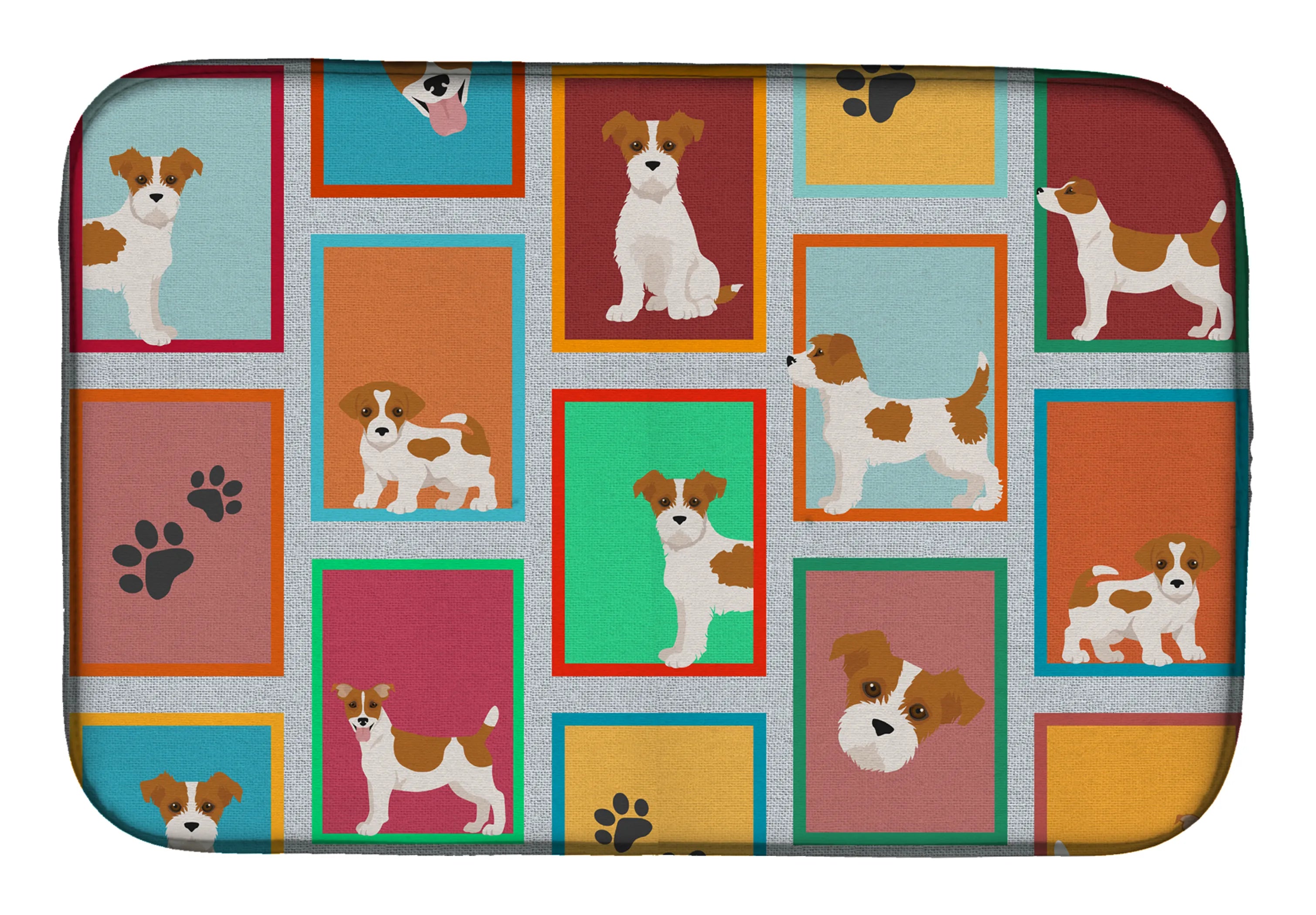 Lots of Dogs Dish Drying Mat - Size: 14  X 21" | Pack Of: 1 | Collection name: Lots of dogs