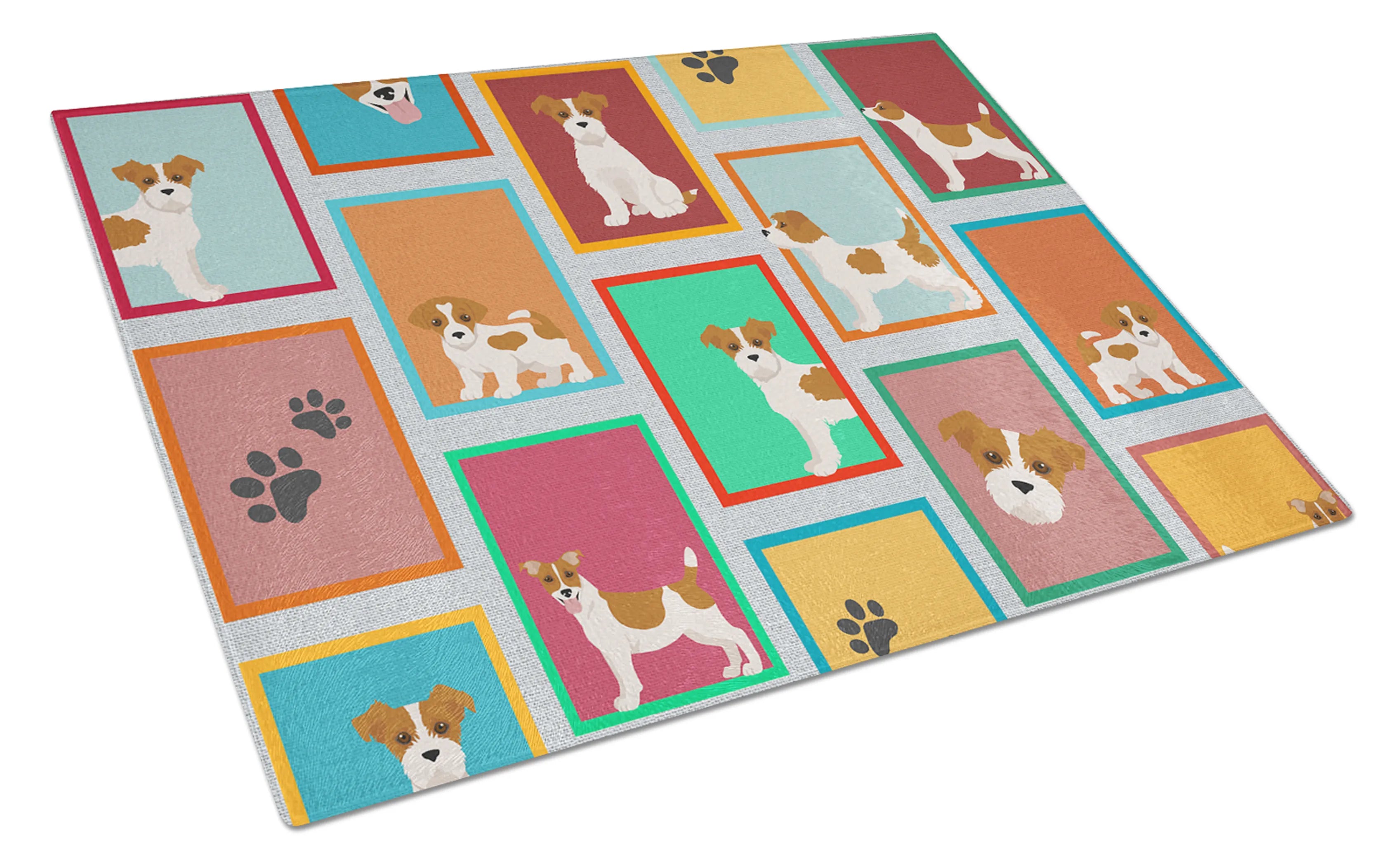 Lots of Dogs Glass Cutting Board - Size: LARGE | Pack Of: 1 | Collection name: Lots of dogs