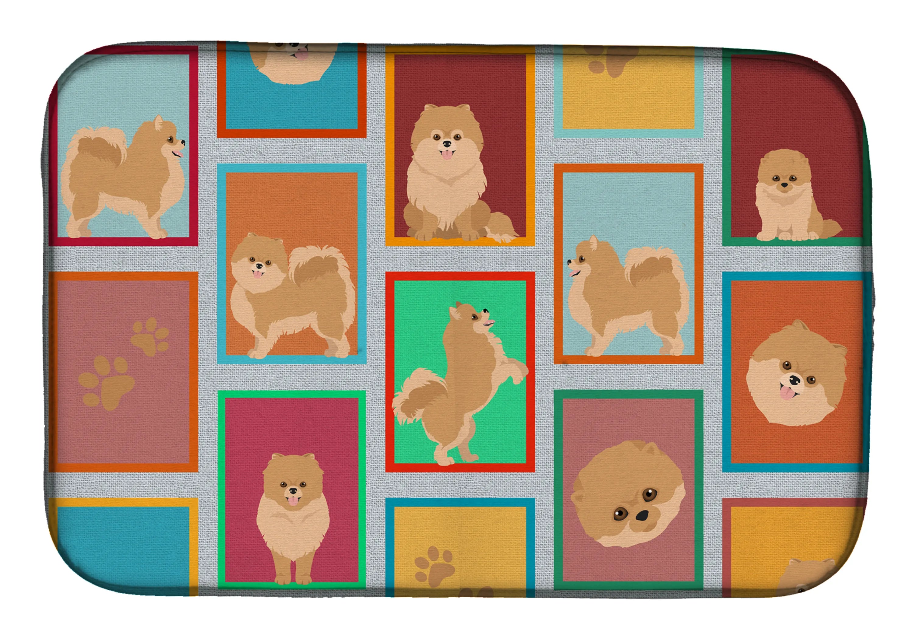 Lots of Dogs Dish Drying Mat - Size: 14  X 21" | Pack Of: 1 | Collection name: Lots of dogs