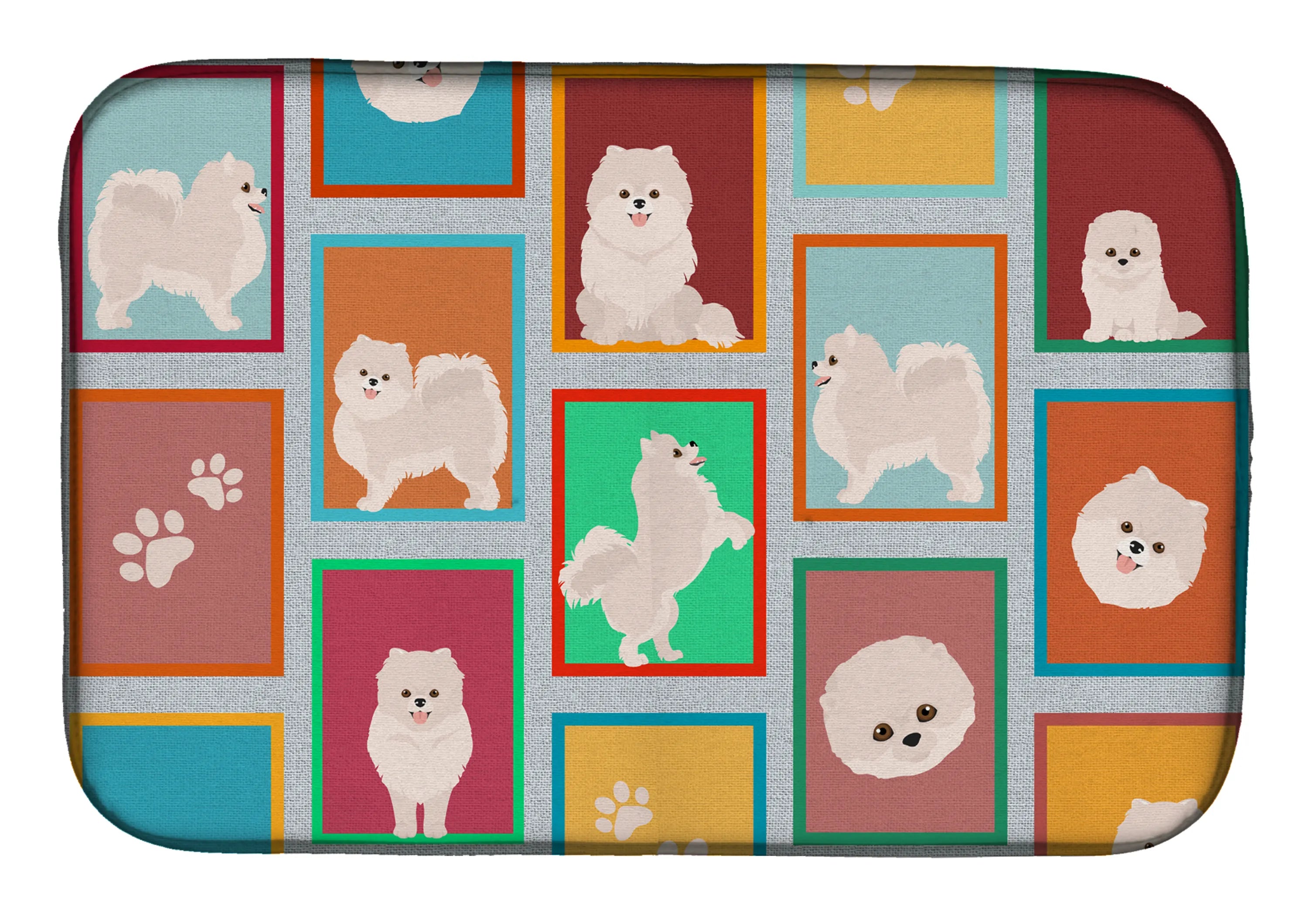 Lots of Dogs Dish Drying Mat - Size: 14  X 21" | Pack Of: 1 | Collection name: Lots of dogs