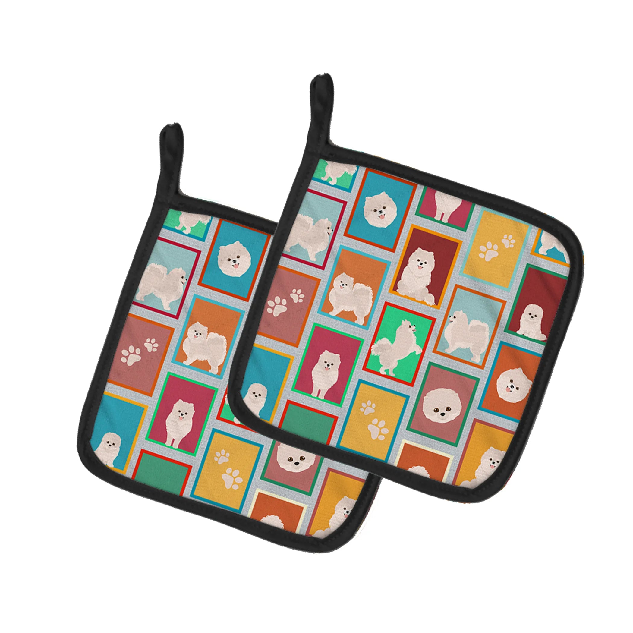 Lots of Dogs Pair of Pot Holders - Size: 7.5HX7.5W | Pack Of: 1 | Collection name: Lots of dogs