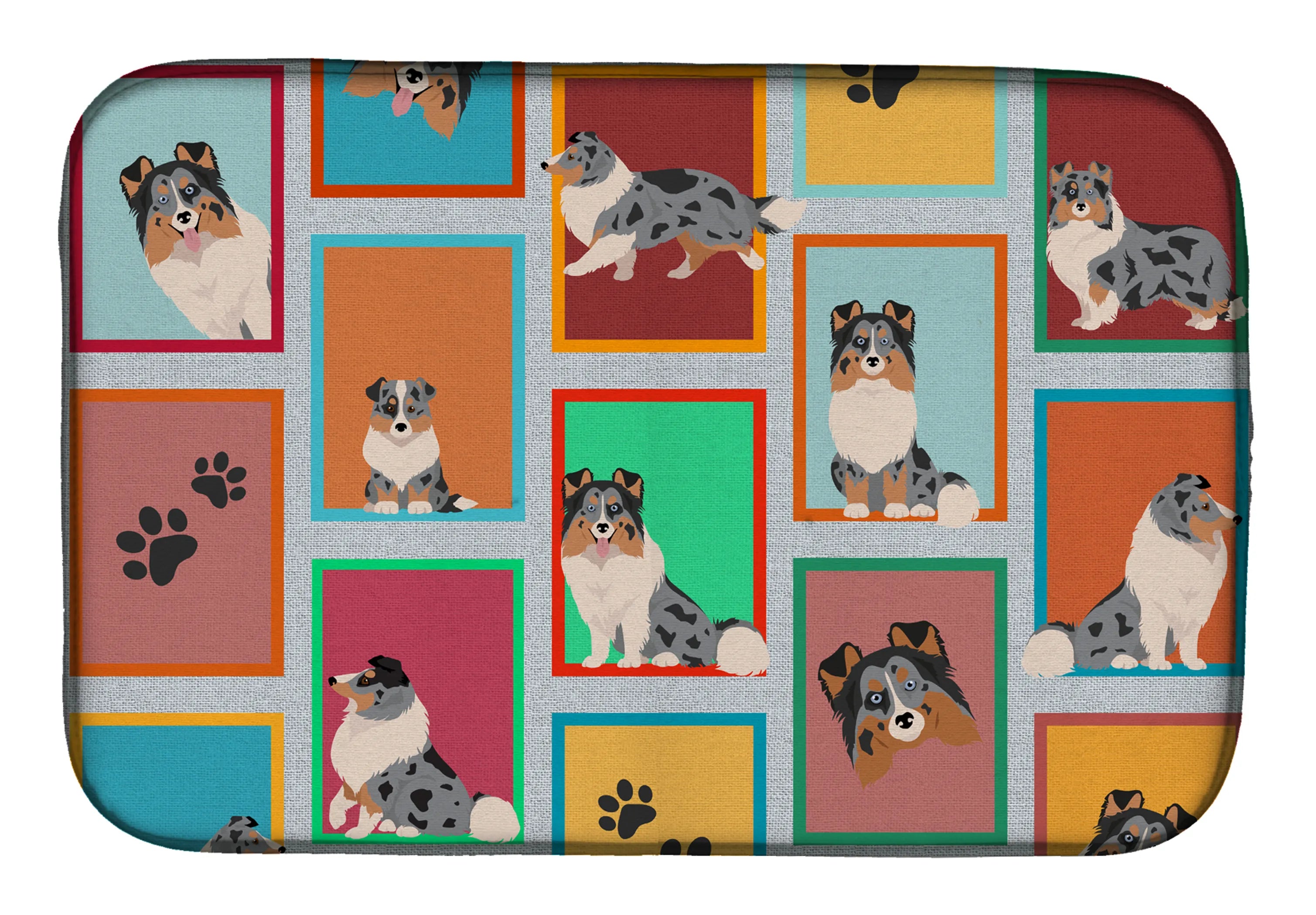 Lots of Dogs Dish Drying Mat - Size: 14  X 21" | Pack Of: 1 | Collection name: Lots of dogs