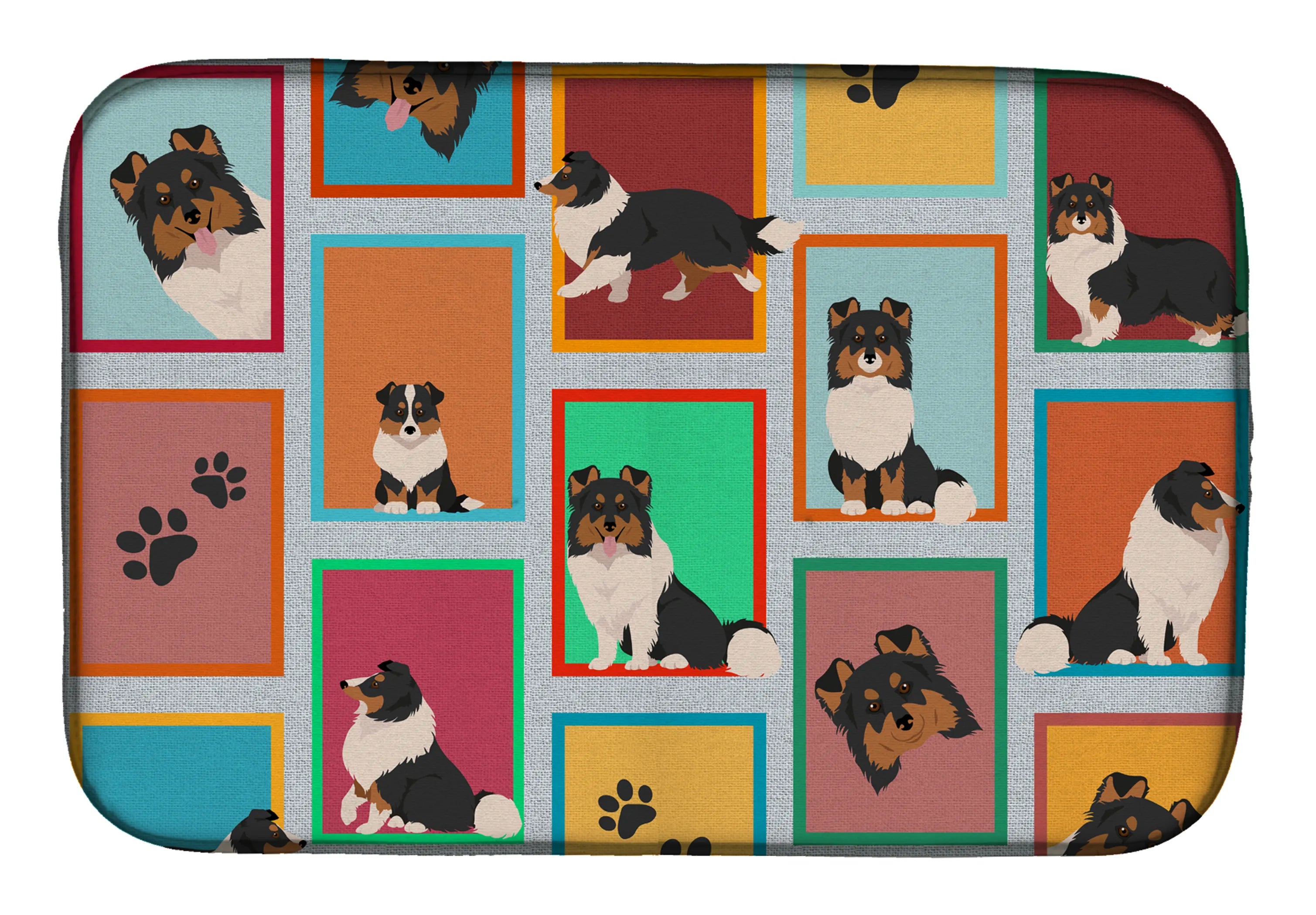 Lots of Dogs Dish Drying Mat - Size: 14  X 21" | Pack Of: 1 | Collection name: Lots of dogs