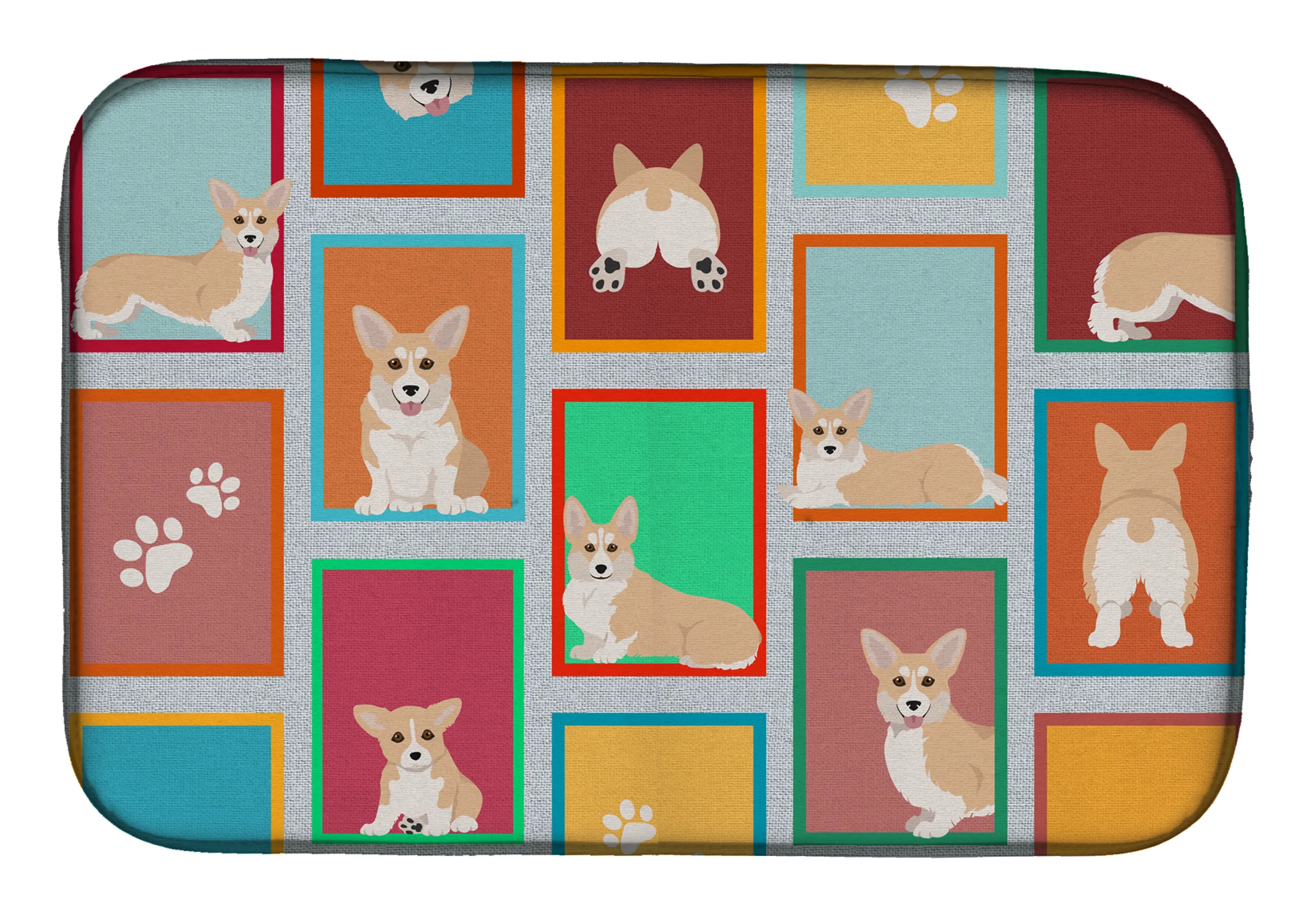 Lots of Dogs Dish Drying Mat - Size: 14  X 21" | Pack Of: 1 | Collection name: Lots of dogs