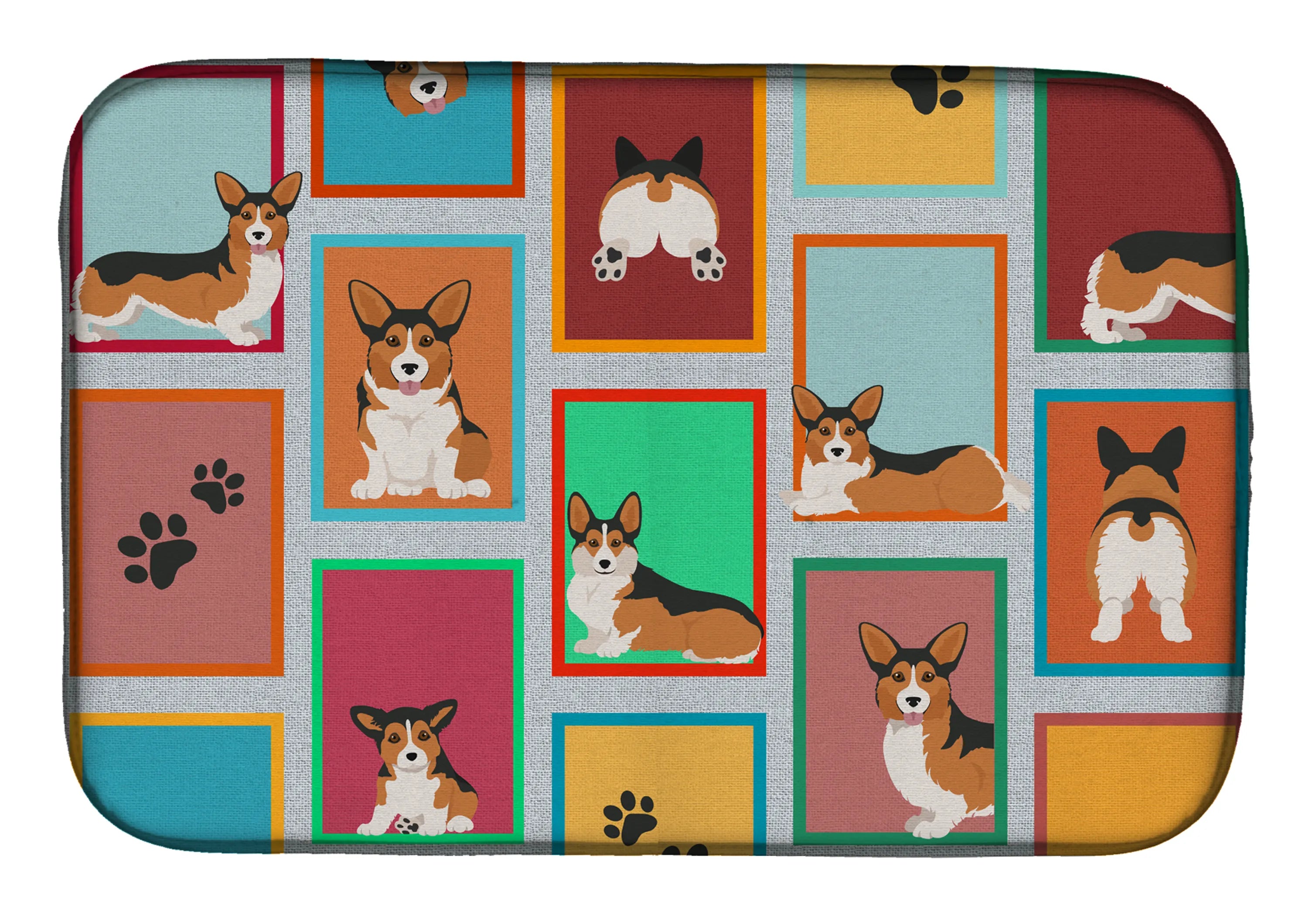 Lots of Dogs Dish Drying Mat - Size: 14  X 21" | Pack Of: 1 | Collection name: Lots of dogs