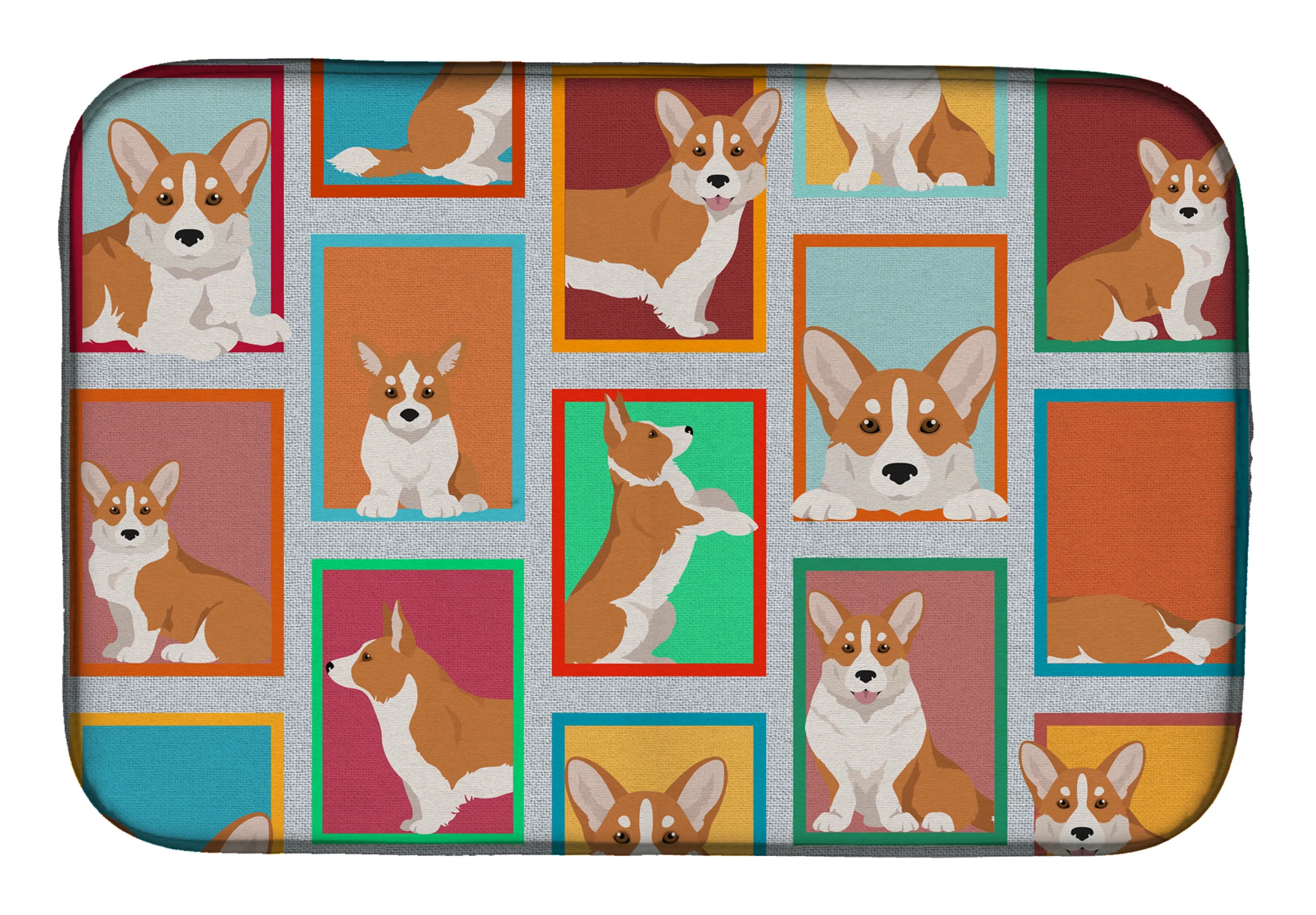 Lots of Dogs Dish Drying Mat - Size: 14  X 21" | Pack Of: 1 | Collection name: Lots of dogs
