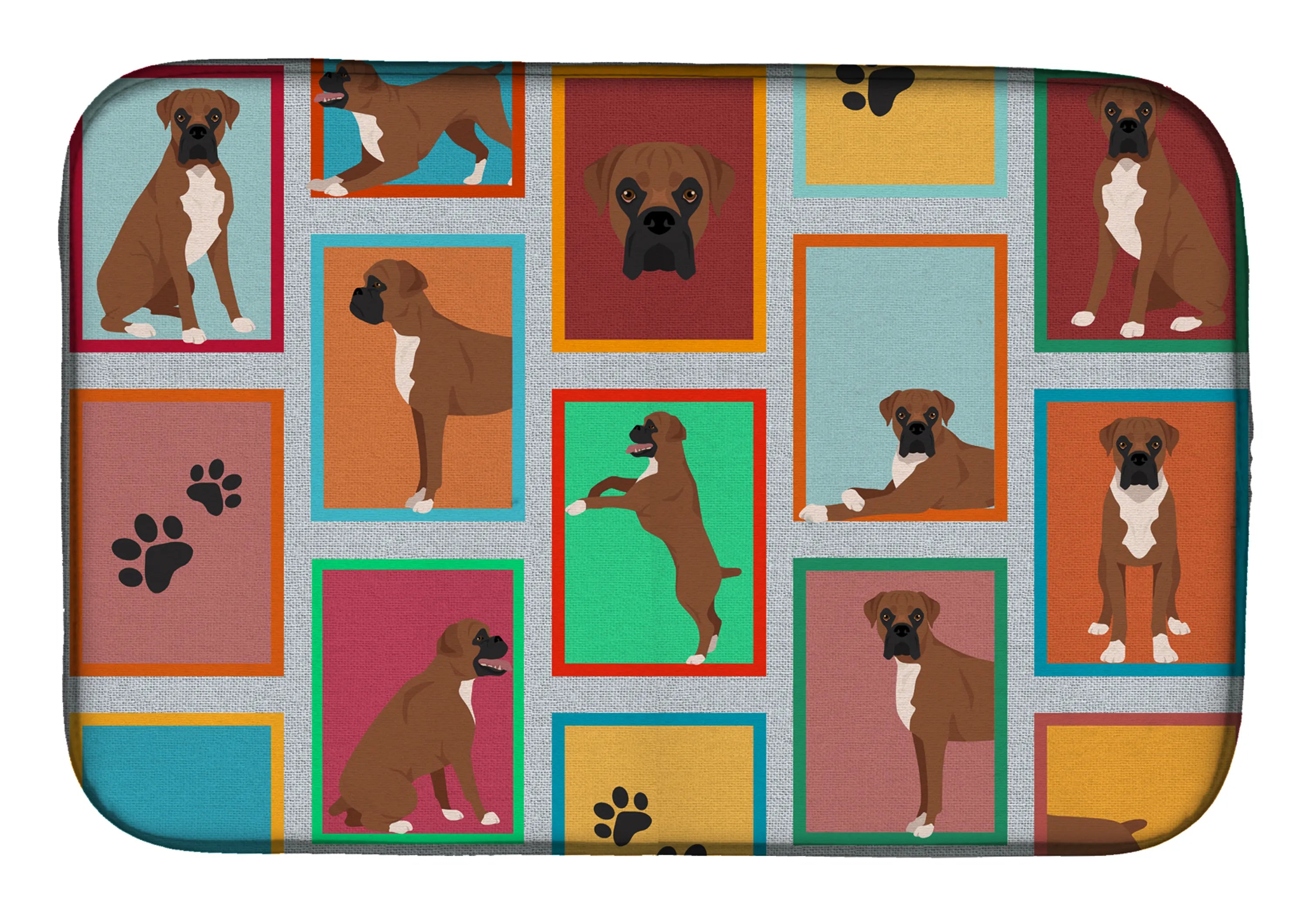 Lots of Dogs Dish Drying Mat - Size: 14  X 21" | Pack Of: 1 | Collection name: Lots of dogs